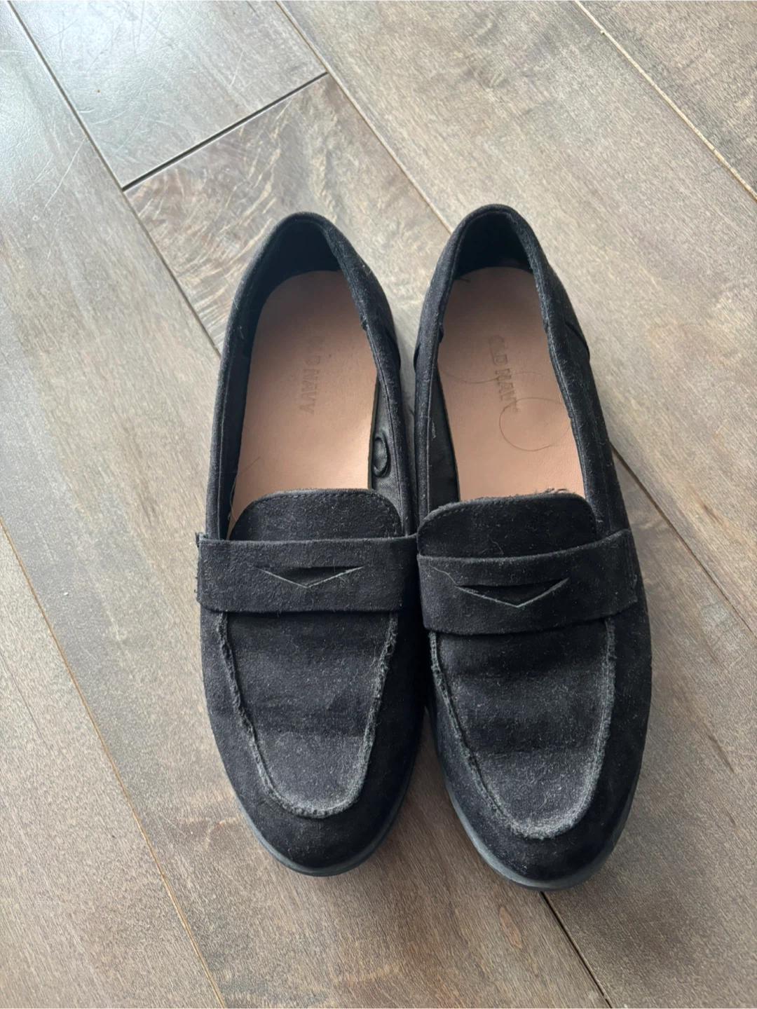 Old Navy Black Suede Loafers Size 7