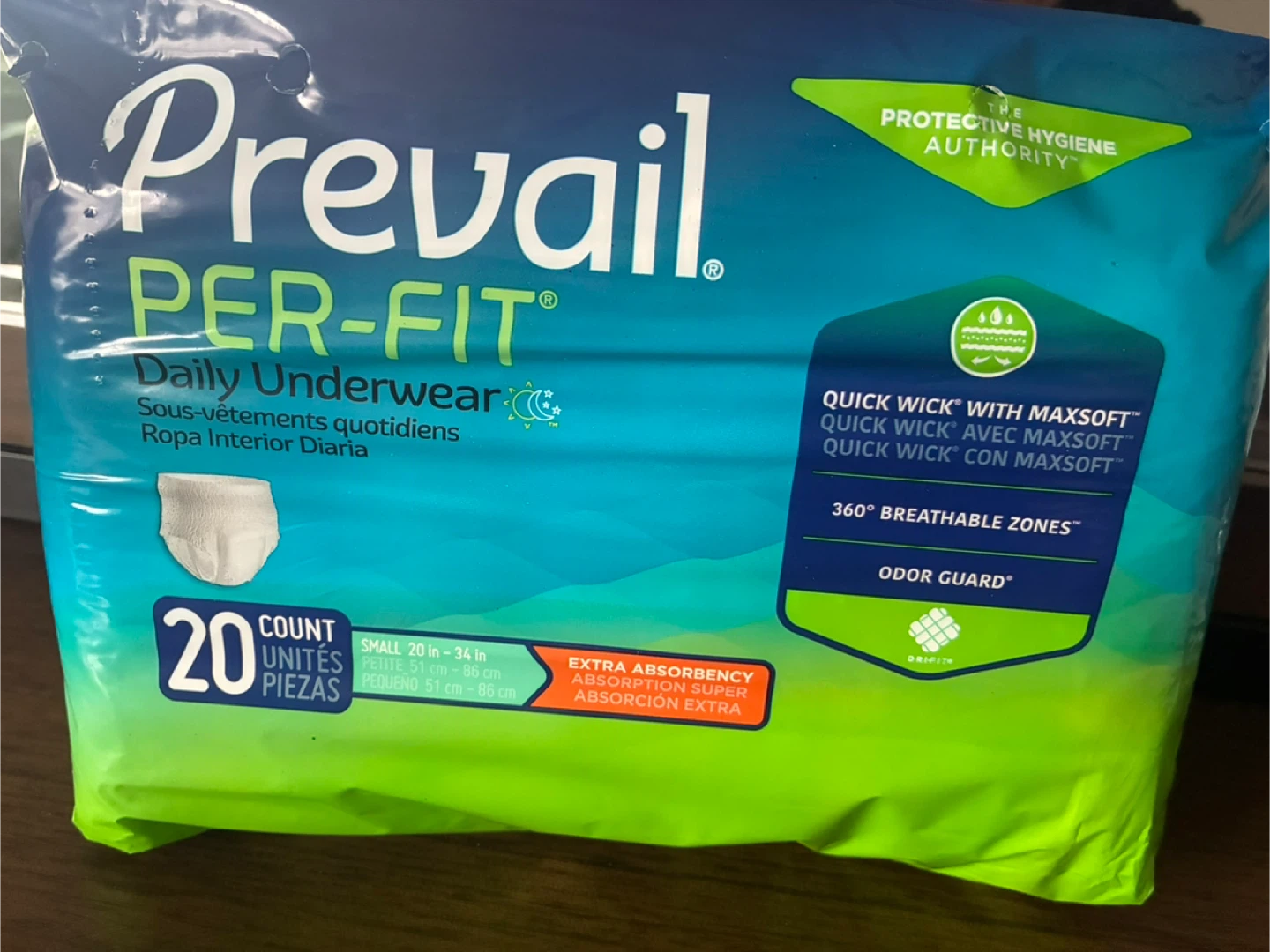 Daily Underwear, Size Small, 20 Count