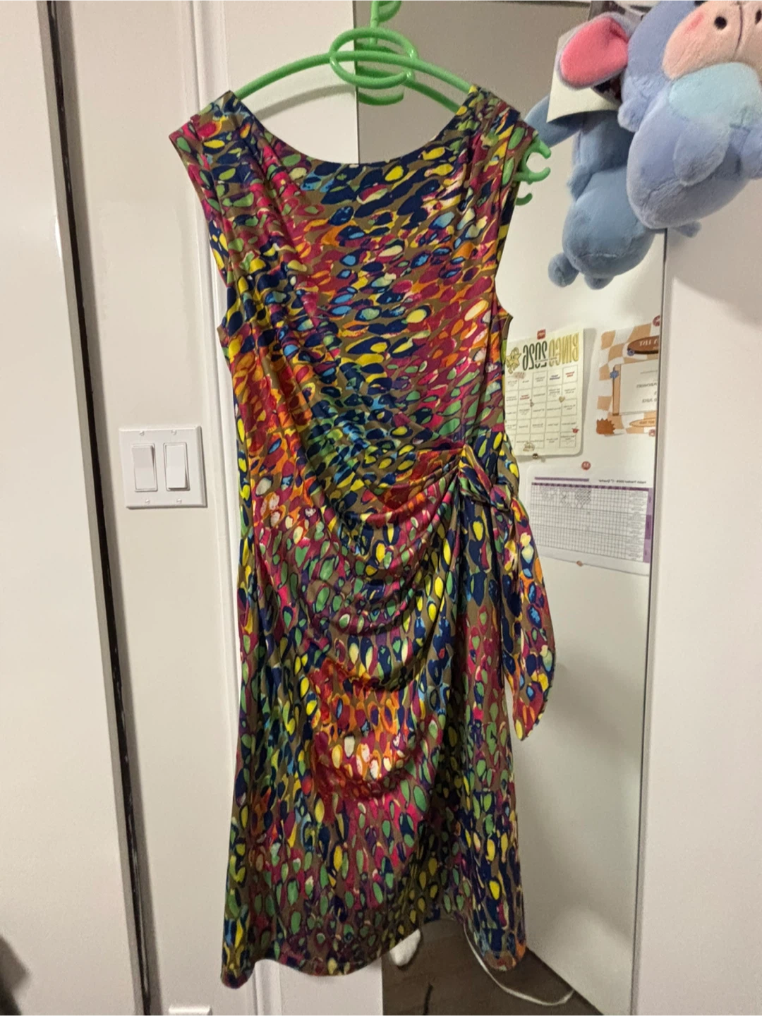 Sleeveless Ruched Print Dress