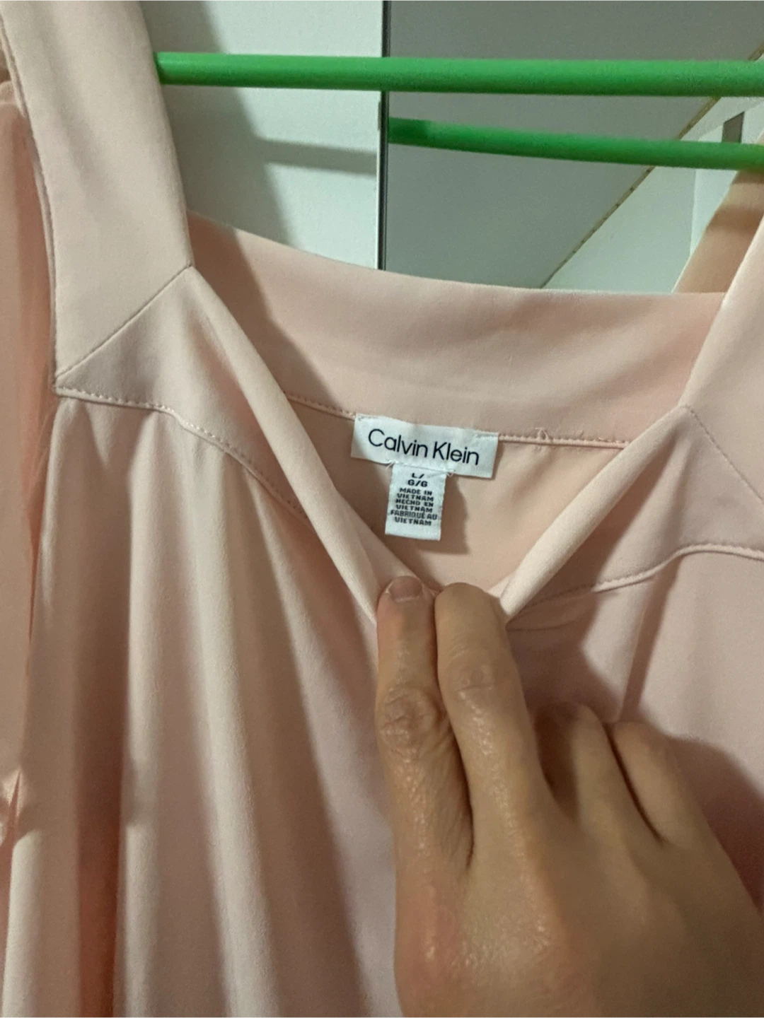 Calvin Klein Pink Square Neck Blouse - Size G/G
