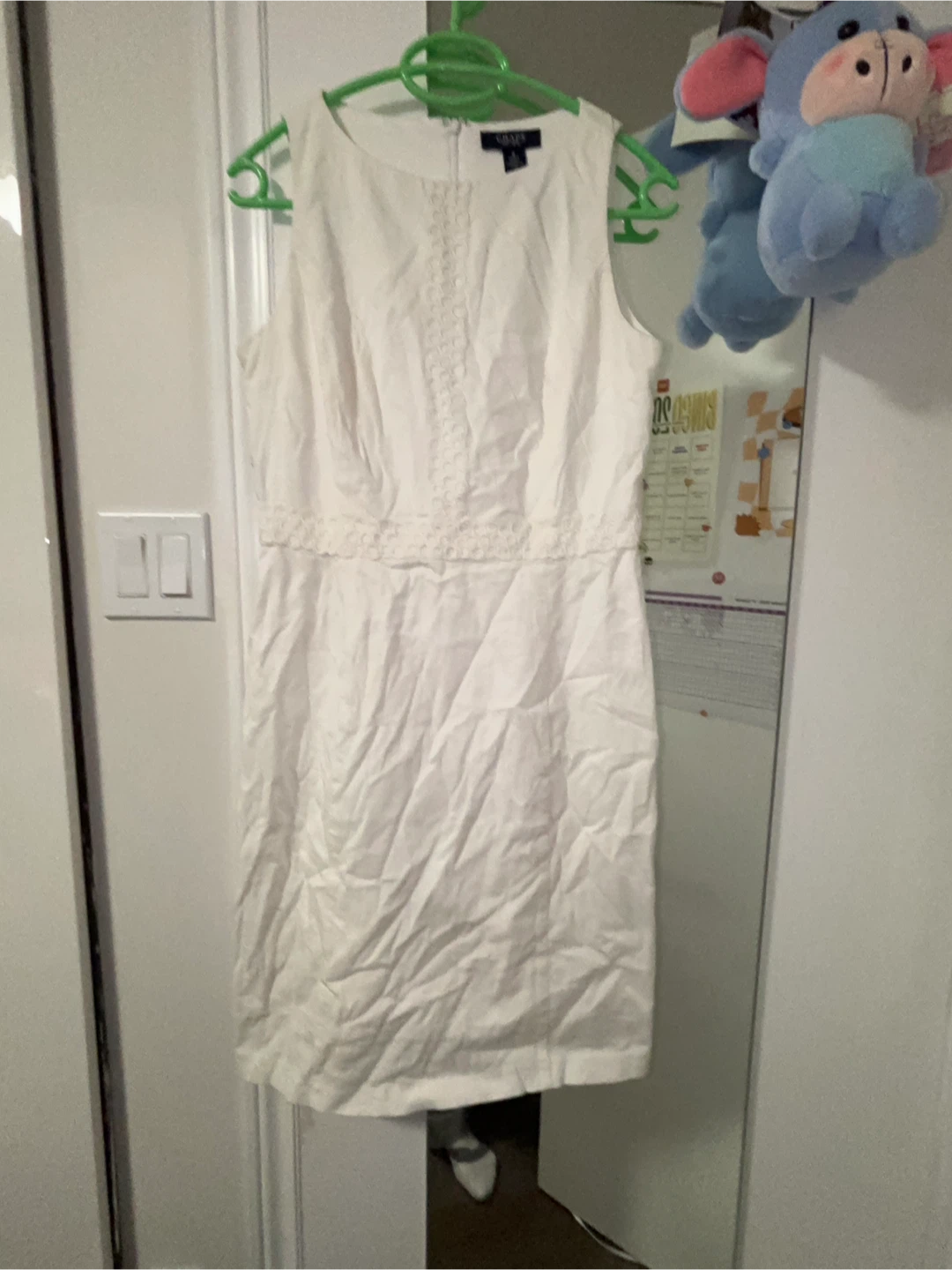 Chaps White Sleeveless Dress