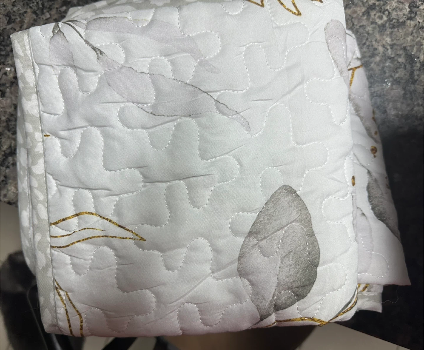 Anibedding King Quilt Set - 🥕Grey Leaves Botanical Floral - photo 3