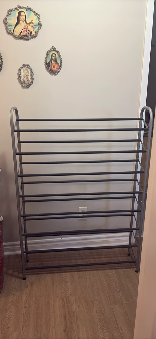 Grey 7-Tier Shoe Rack
