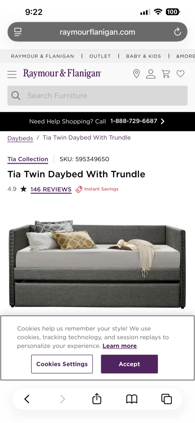 Raymour & Flanigan Tia Twin Daybed With Trundle