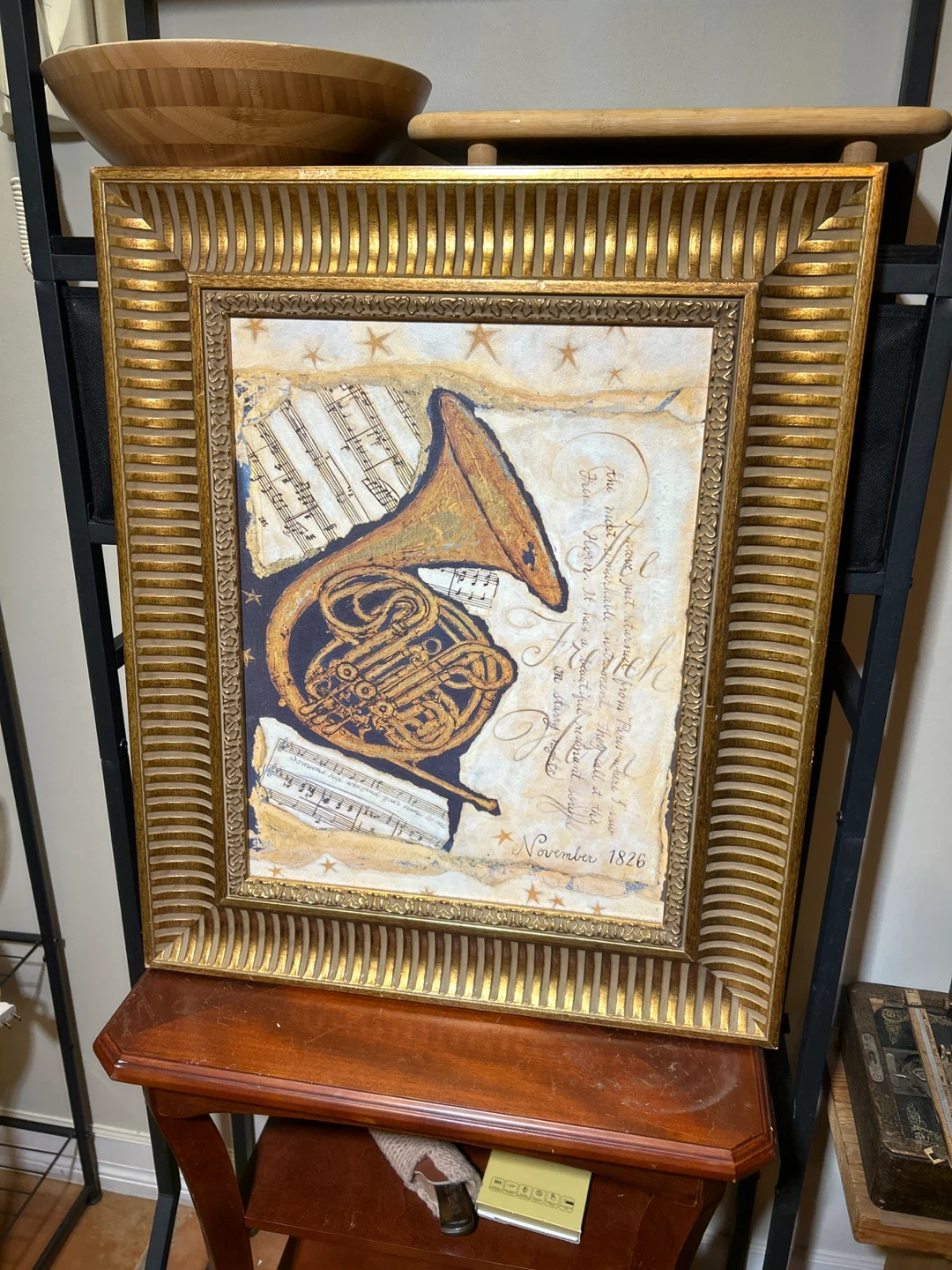 Gold / Wood Framed Horn Painting