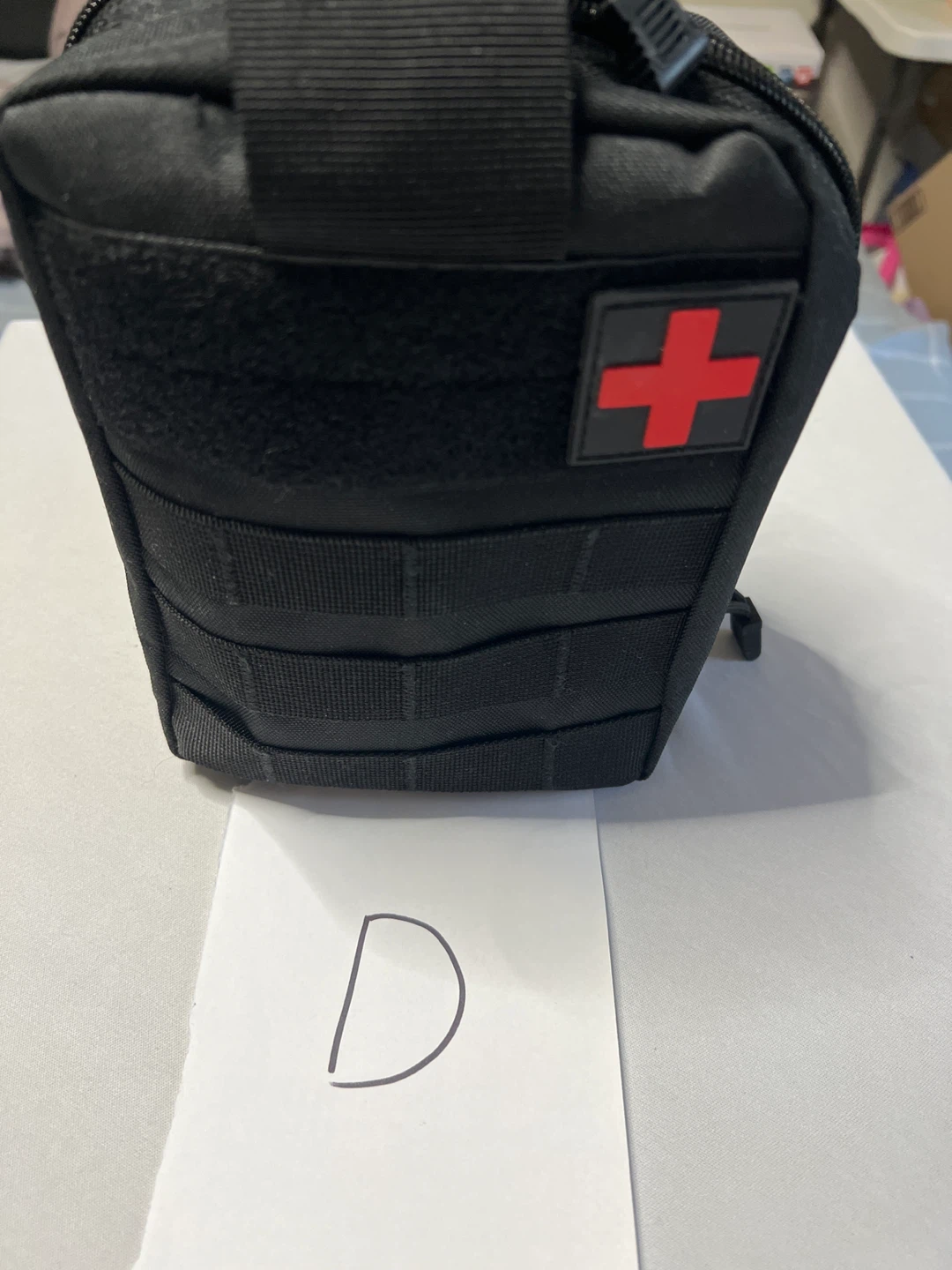 Black IFAK Pouch with Red Cross Patch