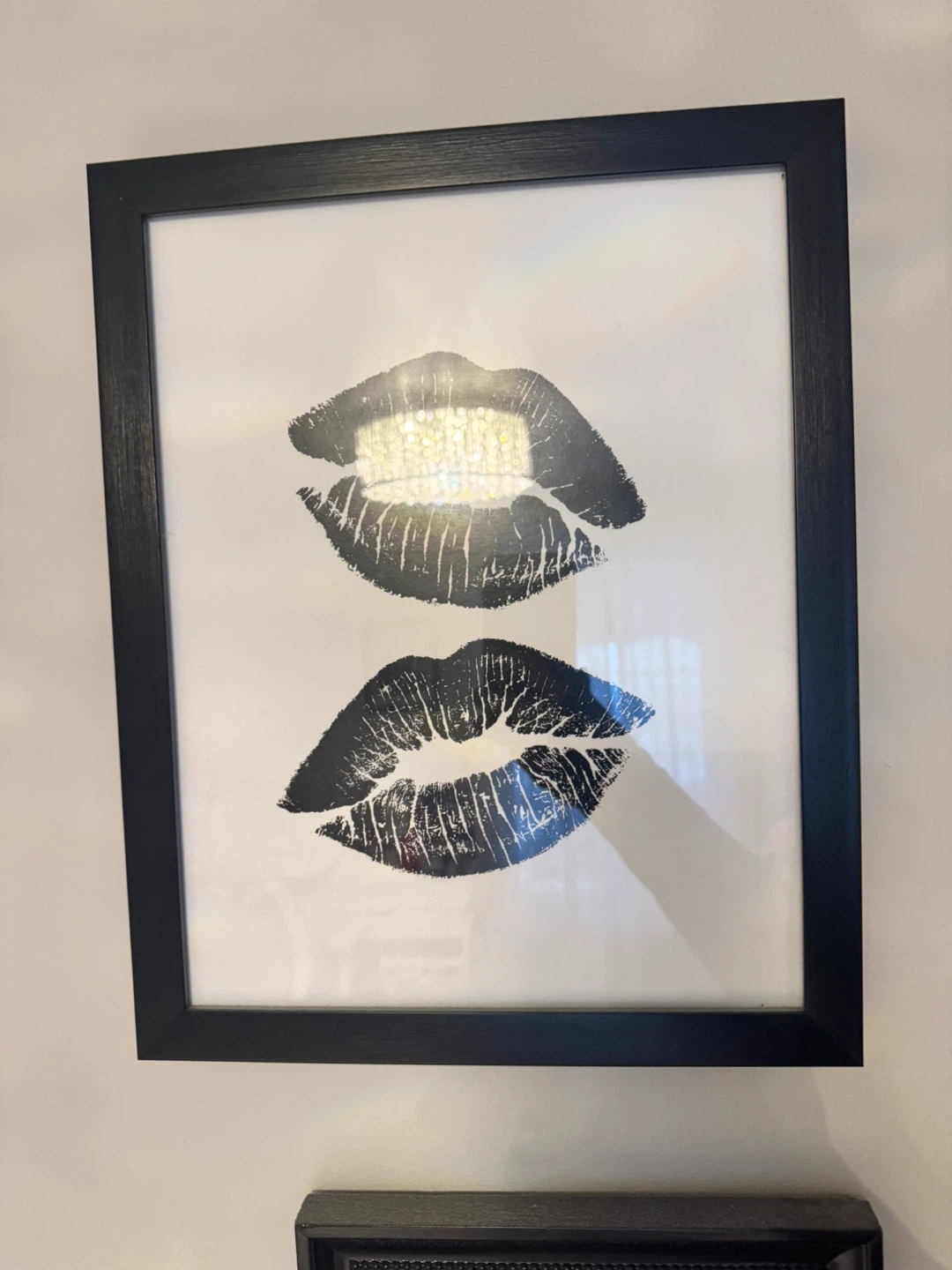 Framed Wall Art - Black Lips