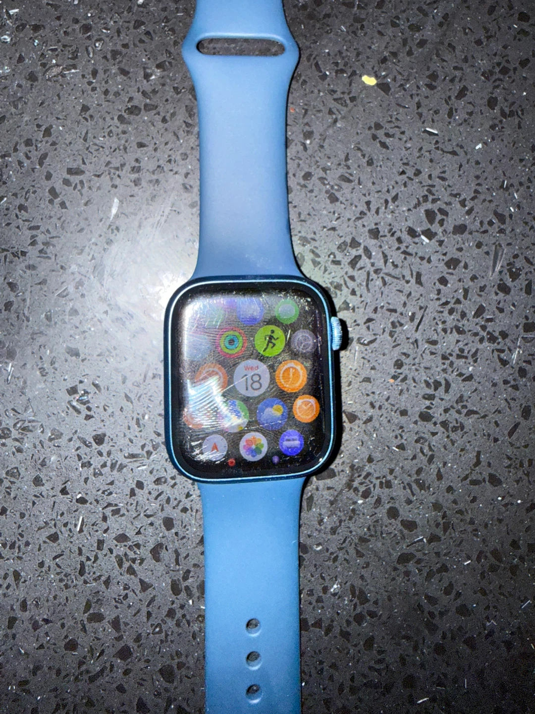 Apple Watch Series 7, Blue Aluminum Case, Blue Sport Band