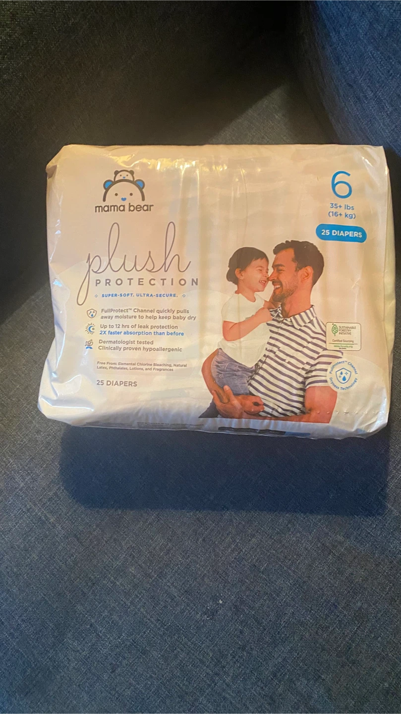 Mama Bear Plush Protection Size 6 Diapers - 25 Count