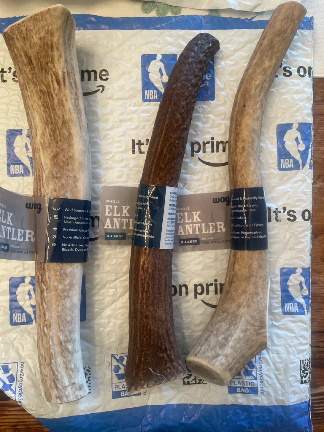 Wag Whole Elk Antler Dog Chews - X-Large (3 Pack)