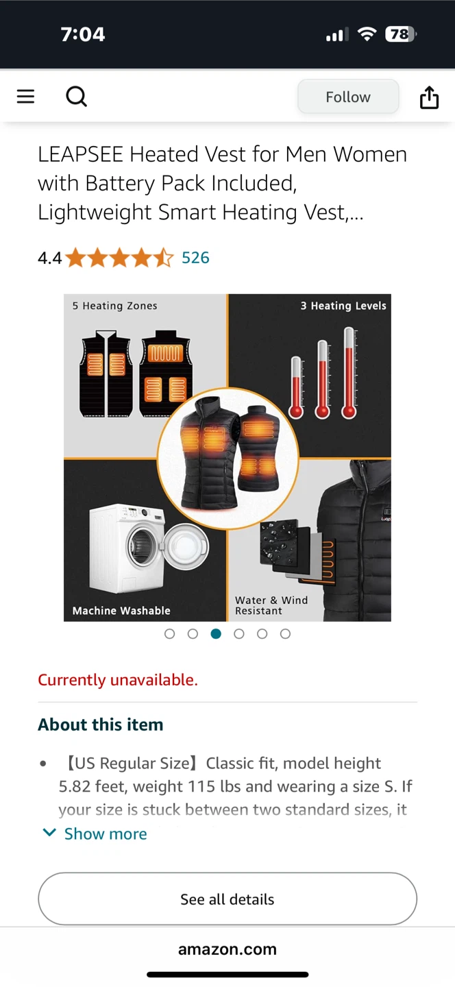 LEAPSEE Heated Vest with Battery Pack - Black - photo 3