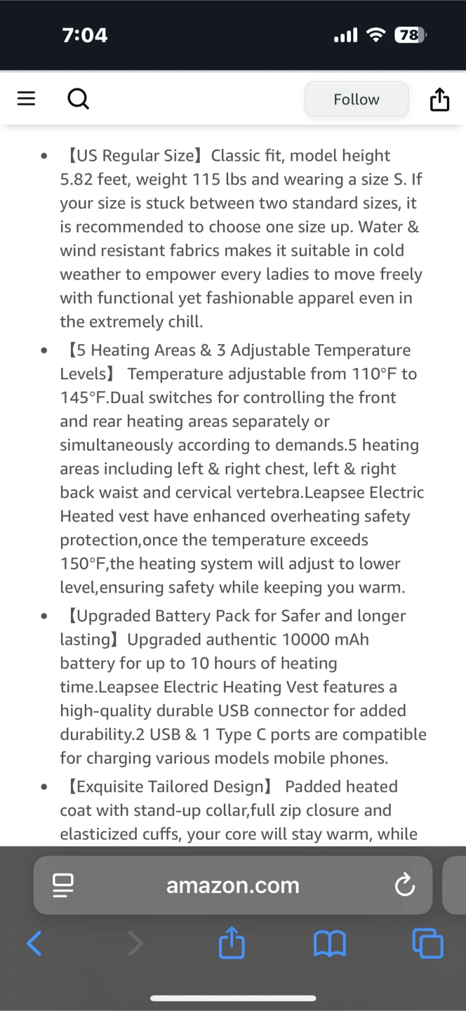 LEAPSEE Heated Vest with Battery Pack - Black - photo 5