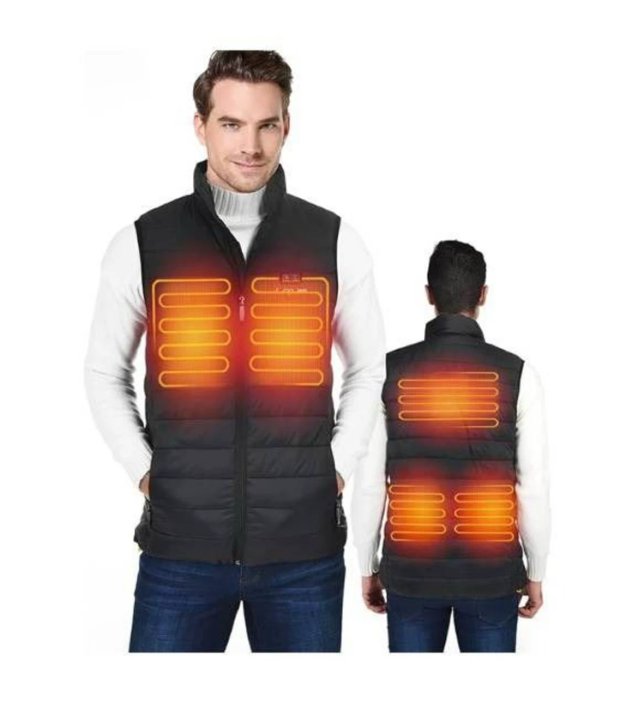 LEAPSEE Heated Vest with Battery Pack - Black