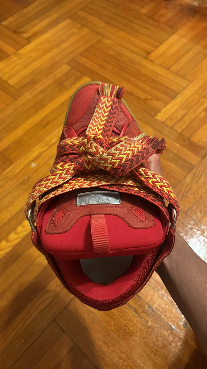 Lanvin Red Leather High Top Sneakers - photo 2