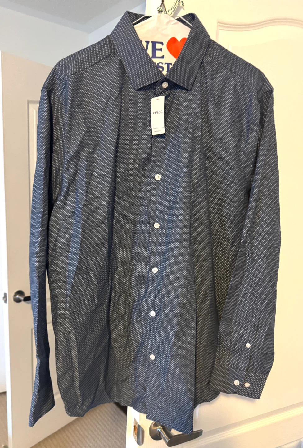 Brand New RW & CO. Men's Blue Patterned Dress Shirt - XL/TG - photo 2