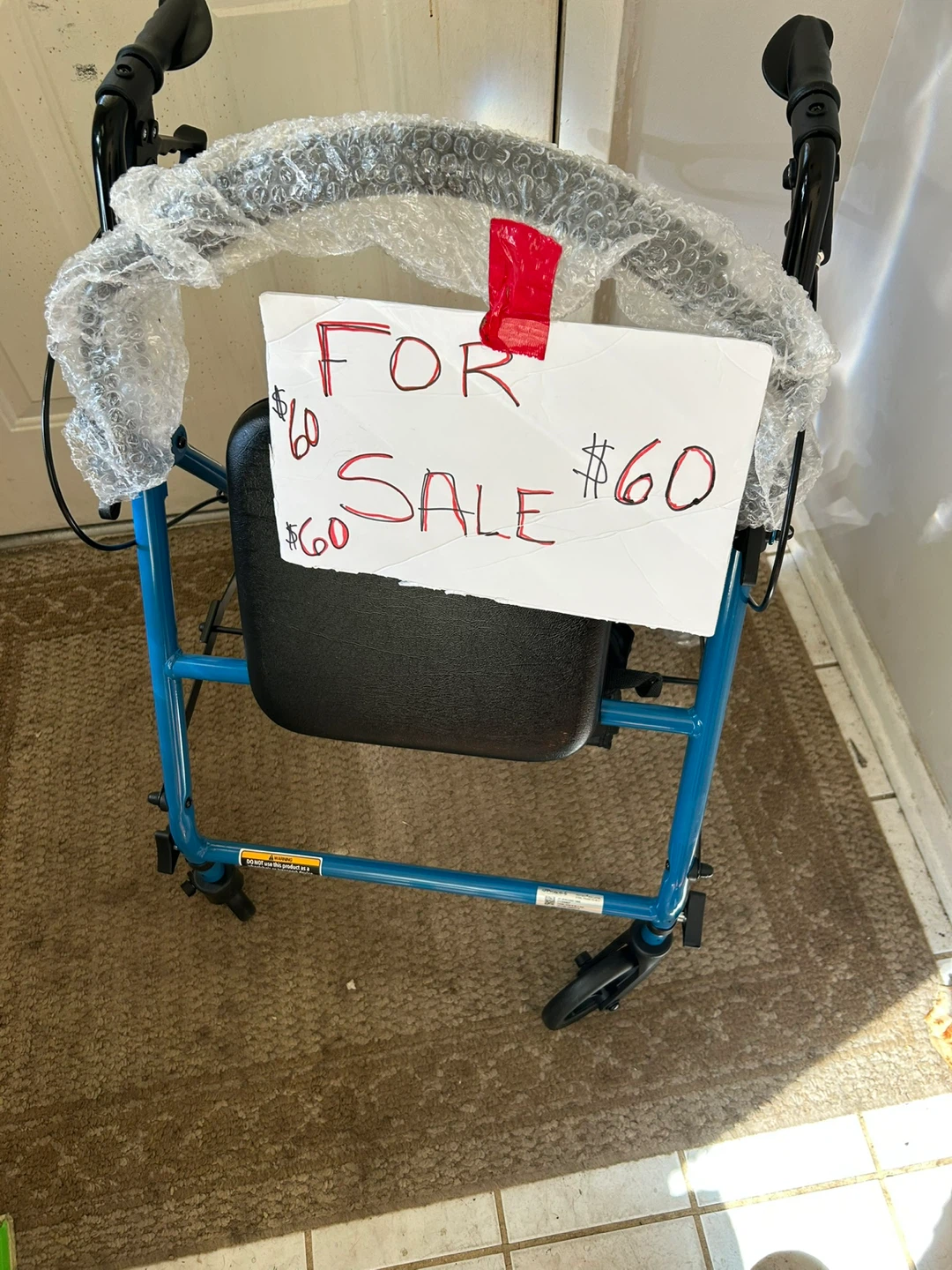 Blue Rollator Walker with Seat