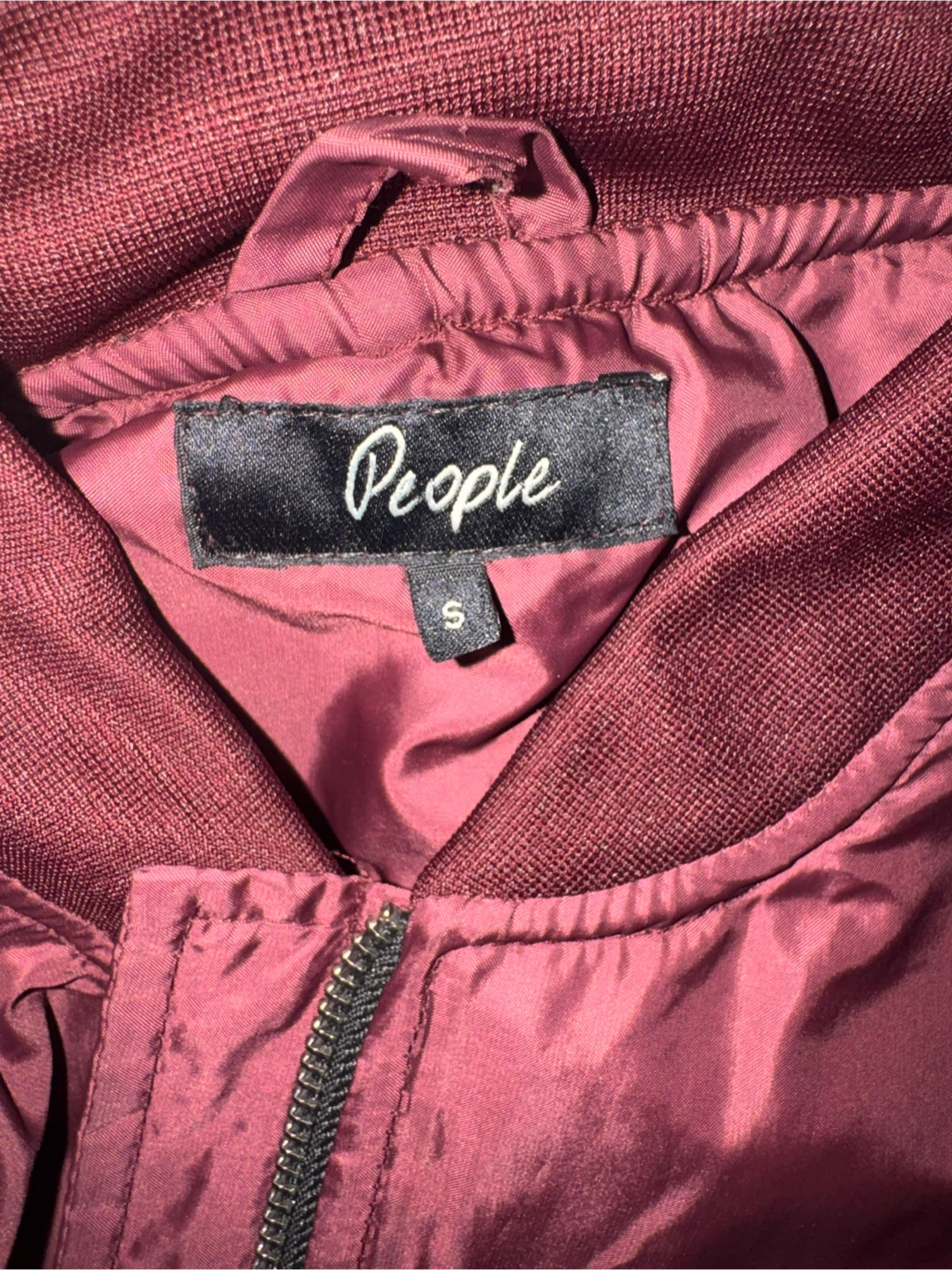 People Bomber Jacket Burgundy Size S - photo 2
