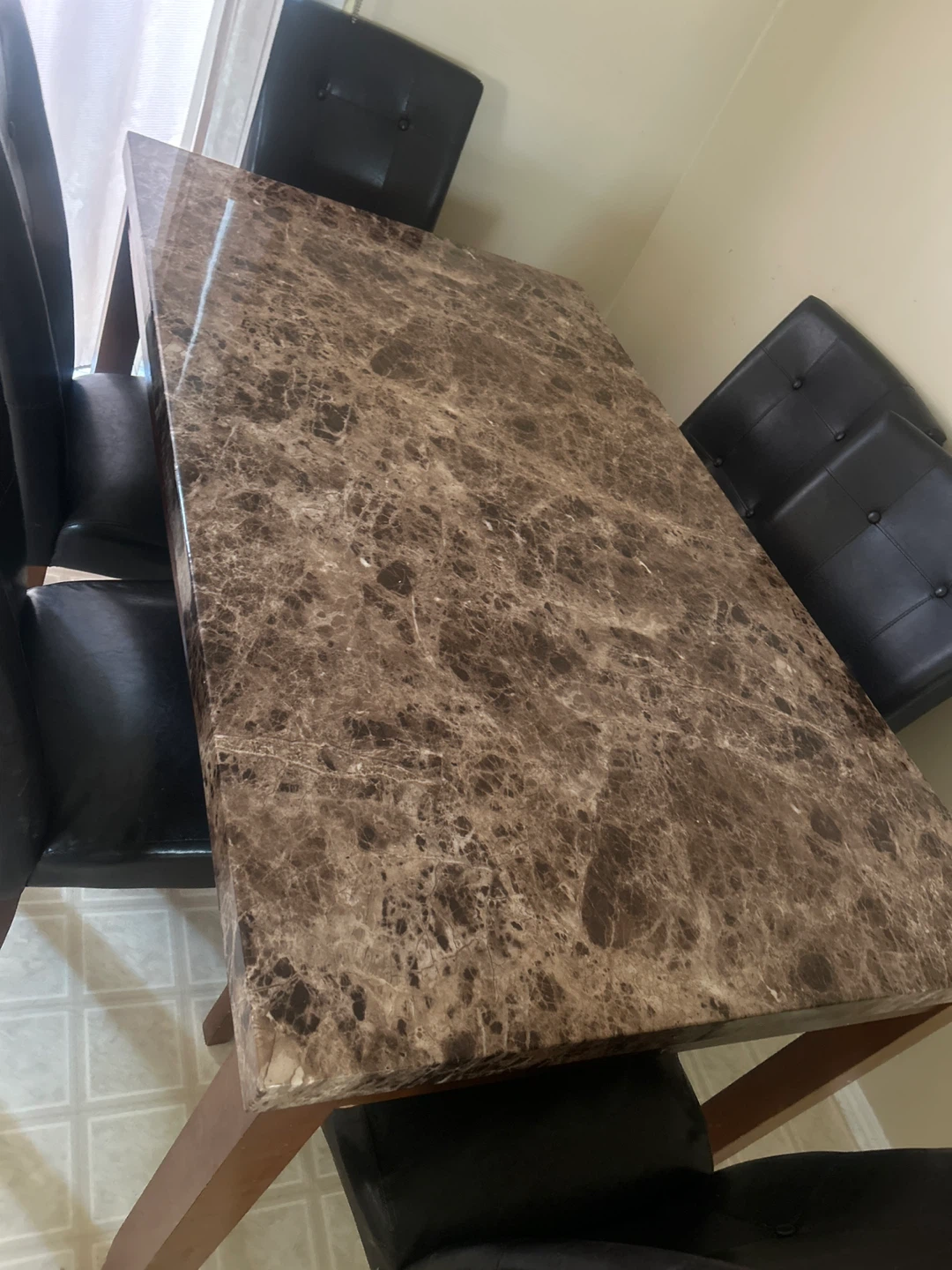 Marble Top Dining Table & 6 leather chairs - photo 3