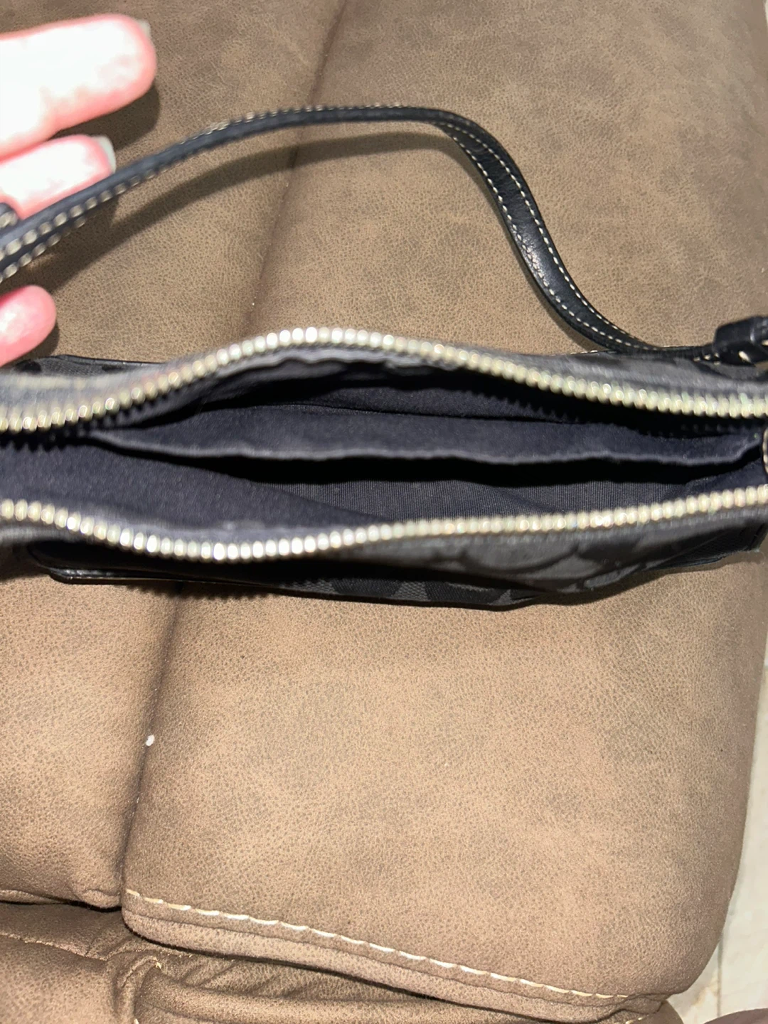 Coach Black Signature C Monogram Wristlet Handbag - photo 2