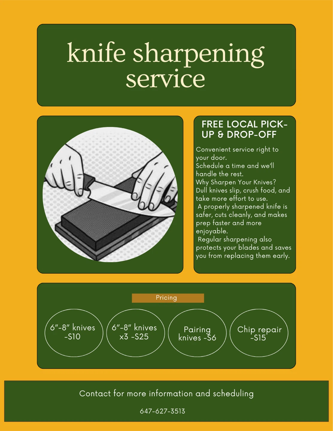 Knife Sharpening Service - Free Local Pick-up & Drop-off