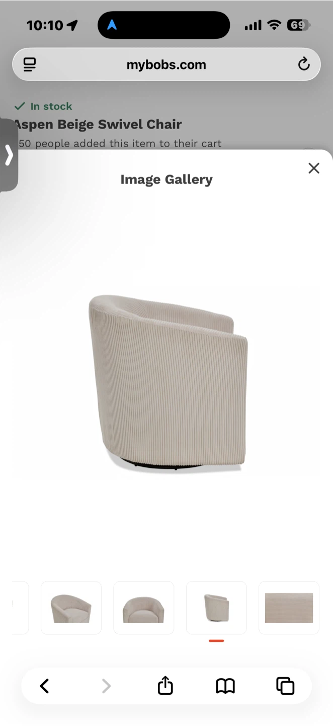Bob-O-Pedic Aspen Beige Swivel Chair - photo 5