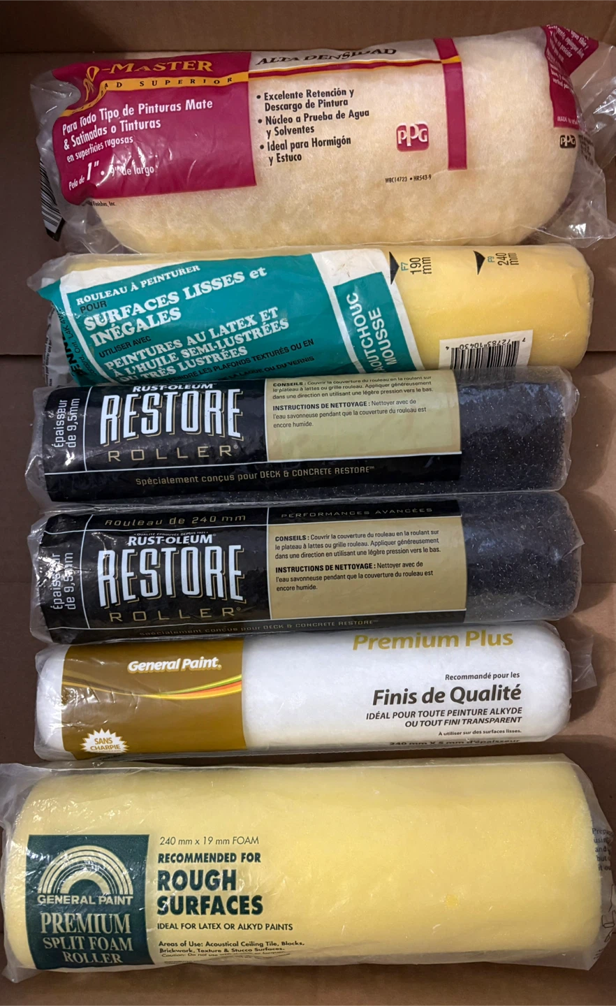 Lot of 6 paint rollers various sizes