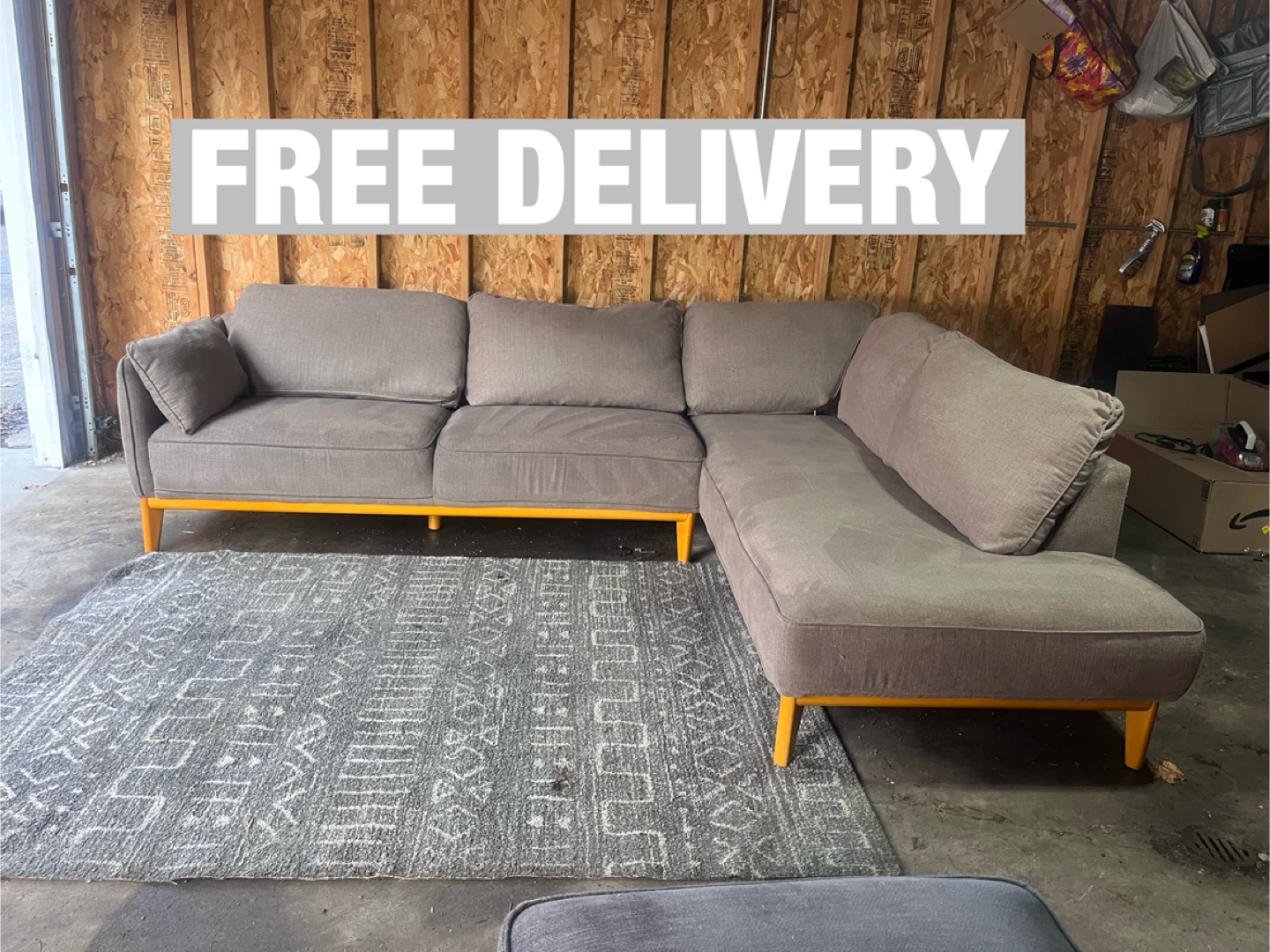 FREE DELIVERY - Macy’s Slate Gray Jollene Sectional Sofa