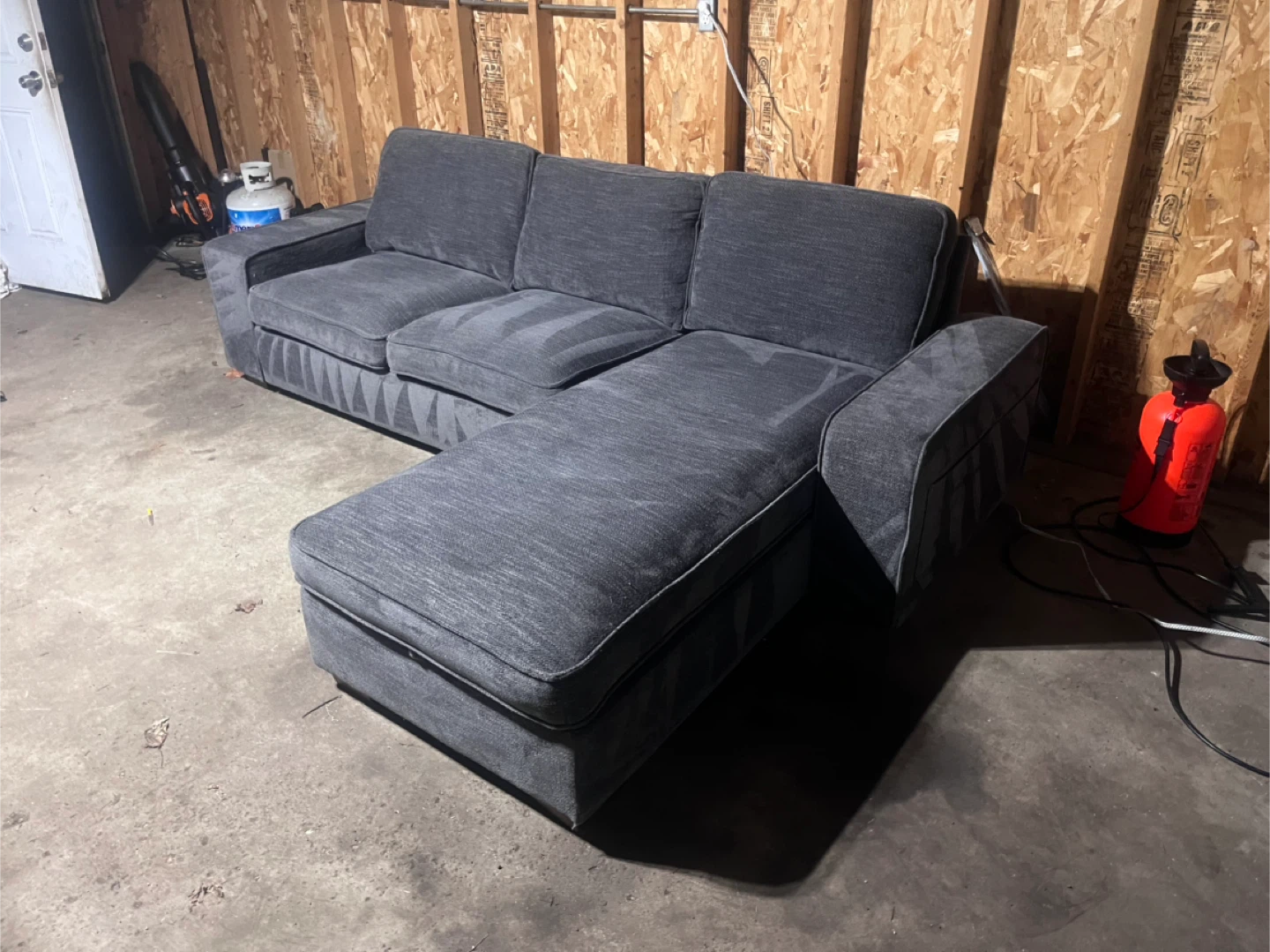 FREE DELIVERY - Gray Sectional Sofa W/Storage Chaise - photo 3