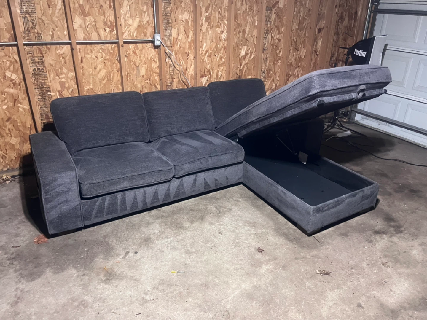 FREE DELIVERY - Gray Sectional Sofa W/Storage Chaise - photo 4