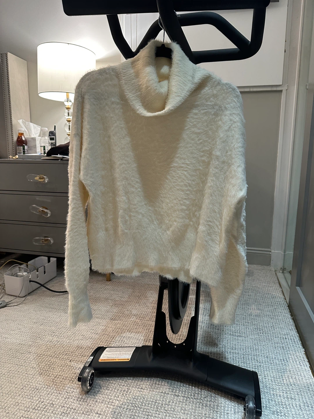 Bella Dahl Cream Fuzzy Turtleneck Sweater