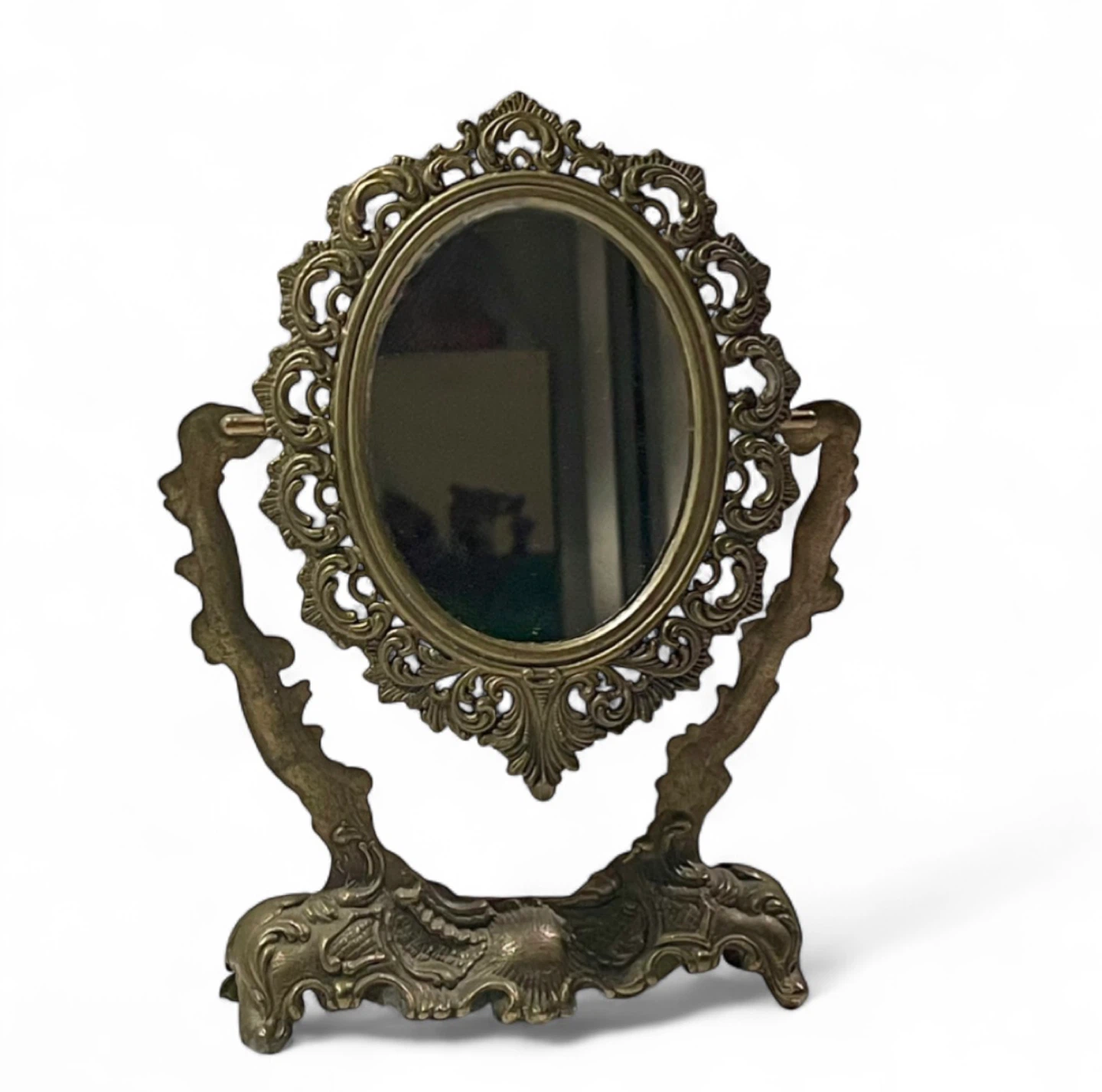 Vintage Ornate Hollywood Regency Vanity Table Top Mirror