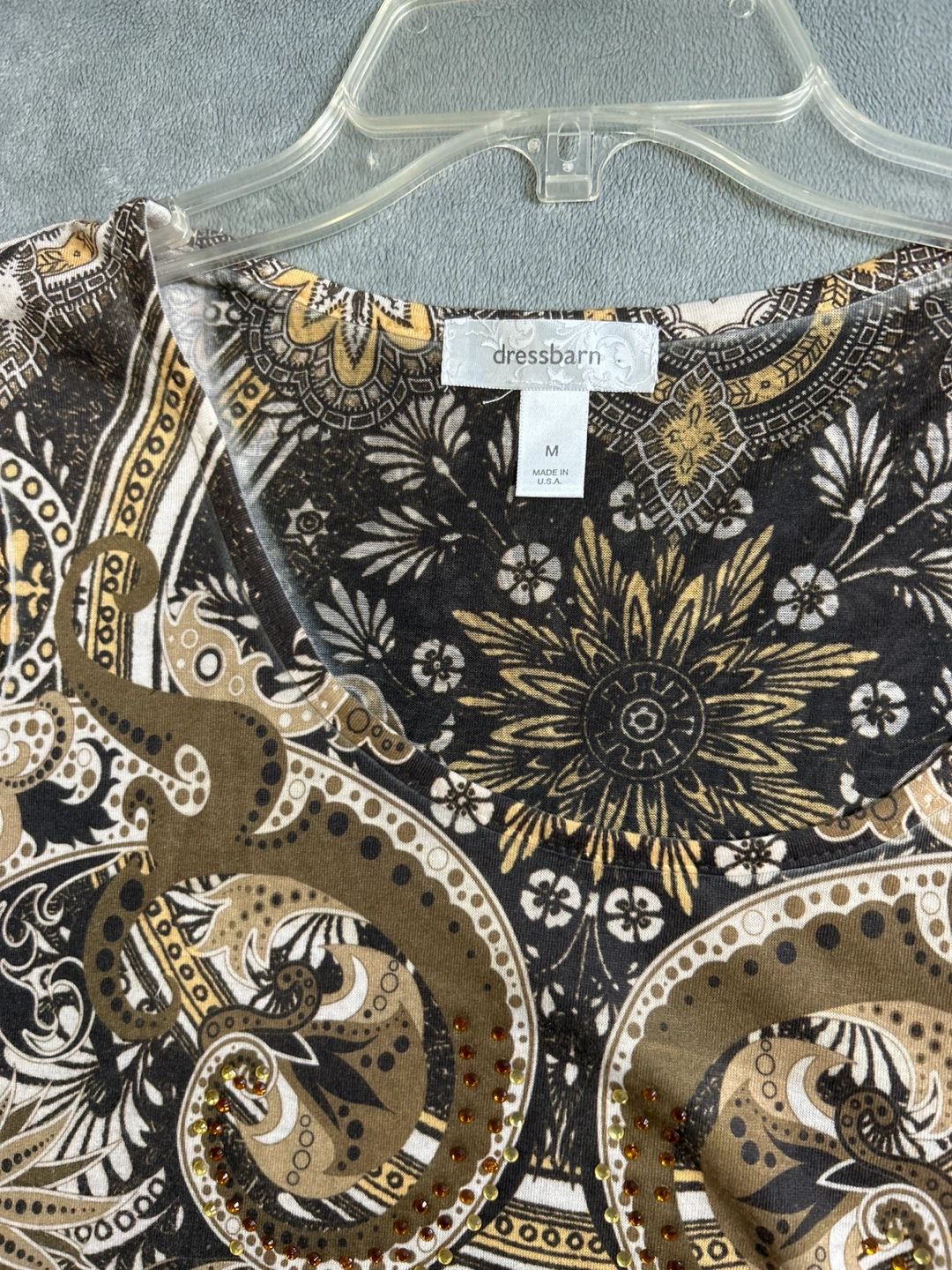 Dressbarn Women's Sleeveless Boho Print Top - Size M - photo 2