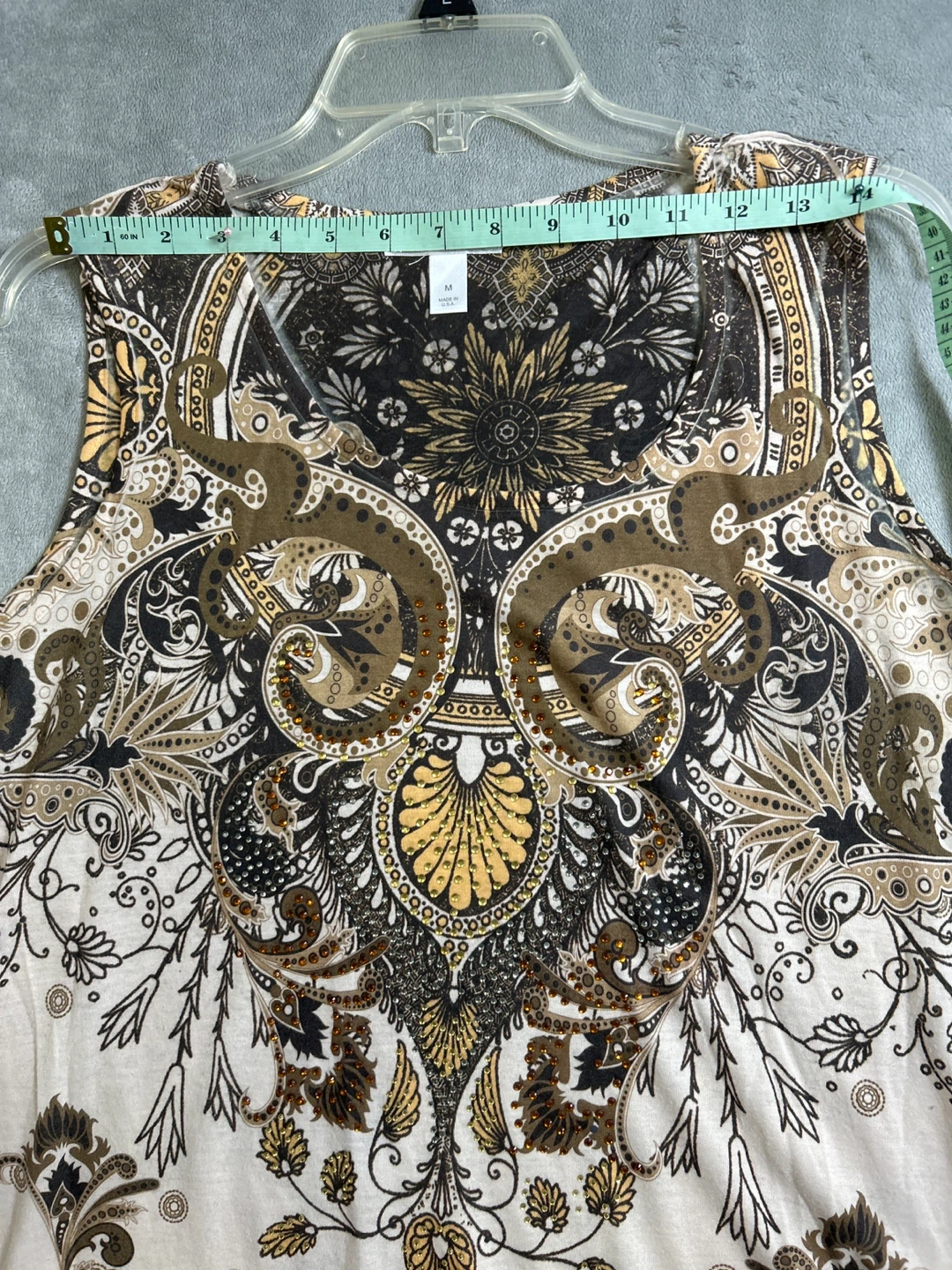 Dressbarn Women's Sleeveless Boho Print Top - Size M - photo 3