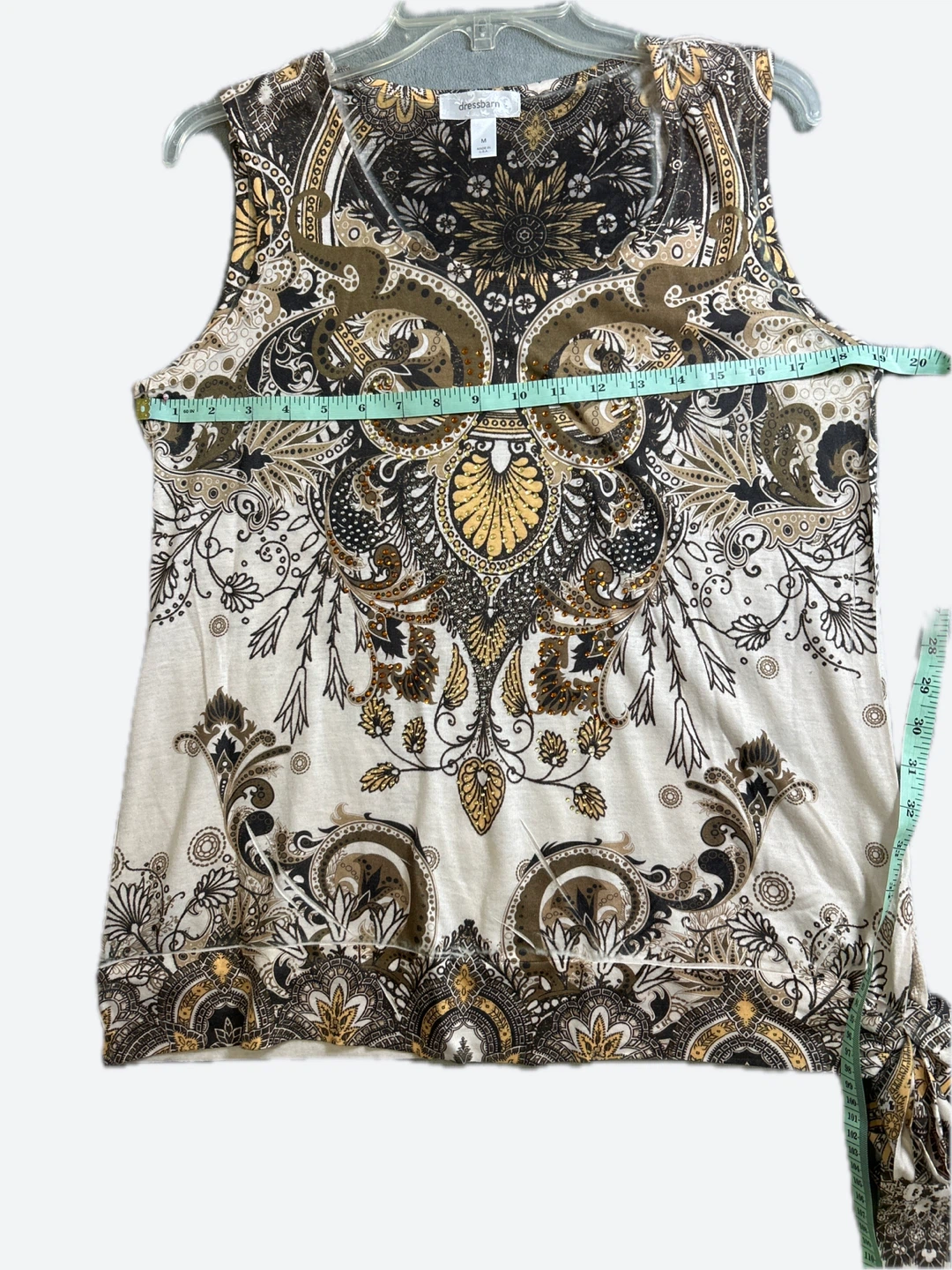 Dressbarn Women's Sleeveless Boho Print Top - Size M - photo 5