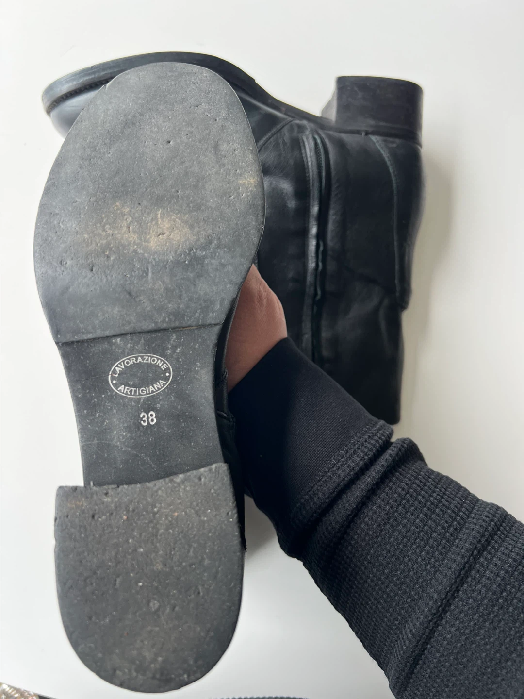 Black Leather Boots - Size 38 - photo 4
