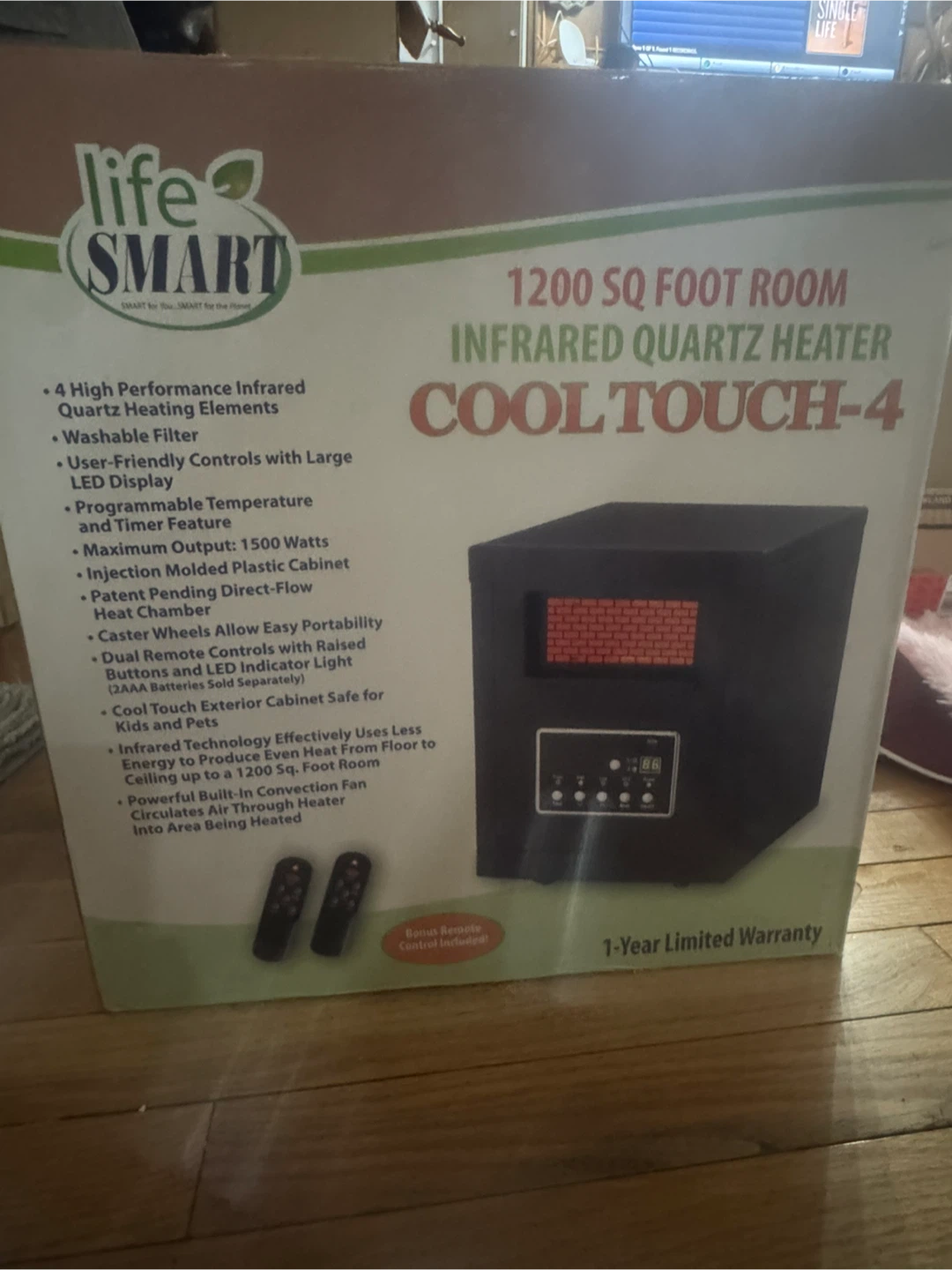 LifeSmart Global COOL TOUCH-4 Infrared Heater w/ Remote