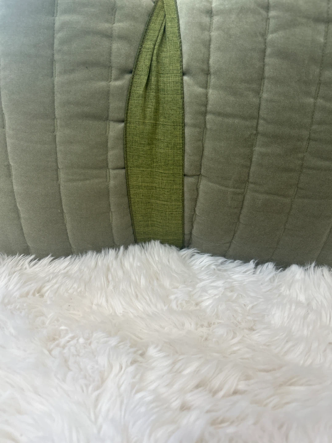 Quilted Throw Blanket - Olive Green - photo 2