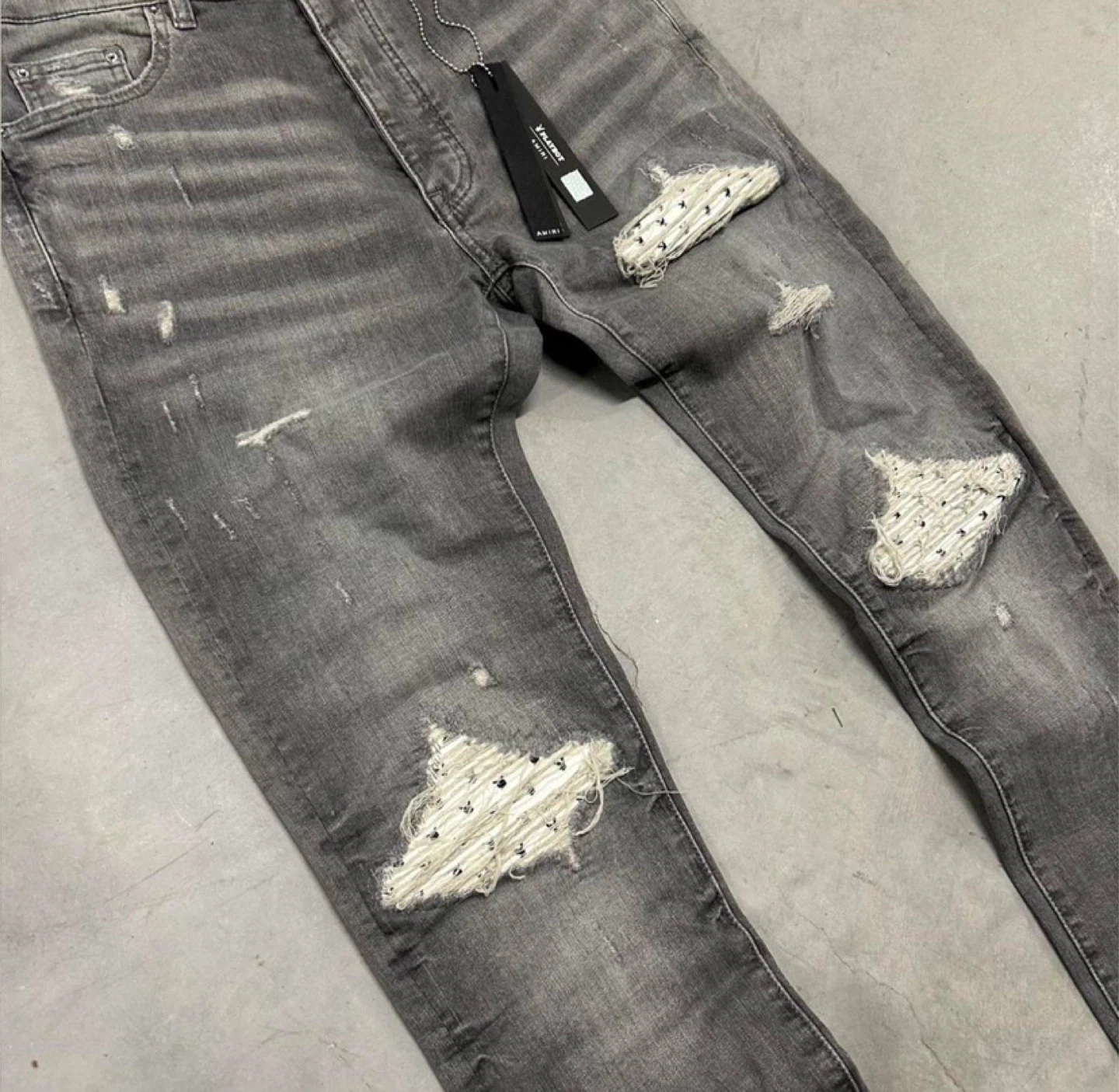 Amiri Grey Distressed Skinny Jeans - All Sizes - photo 2
