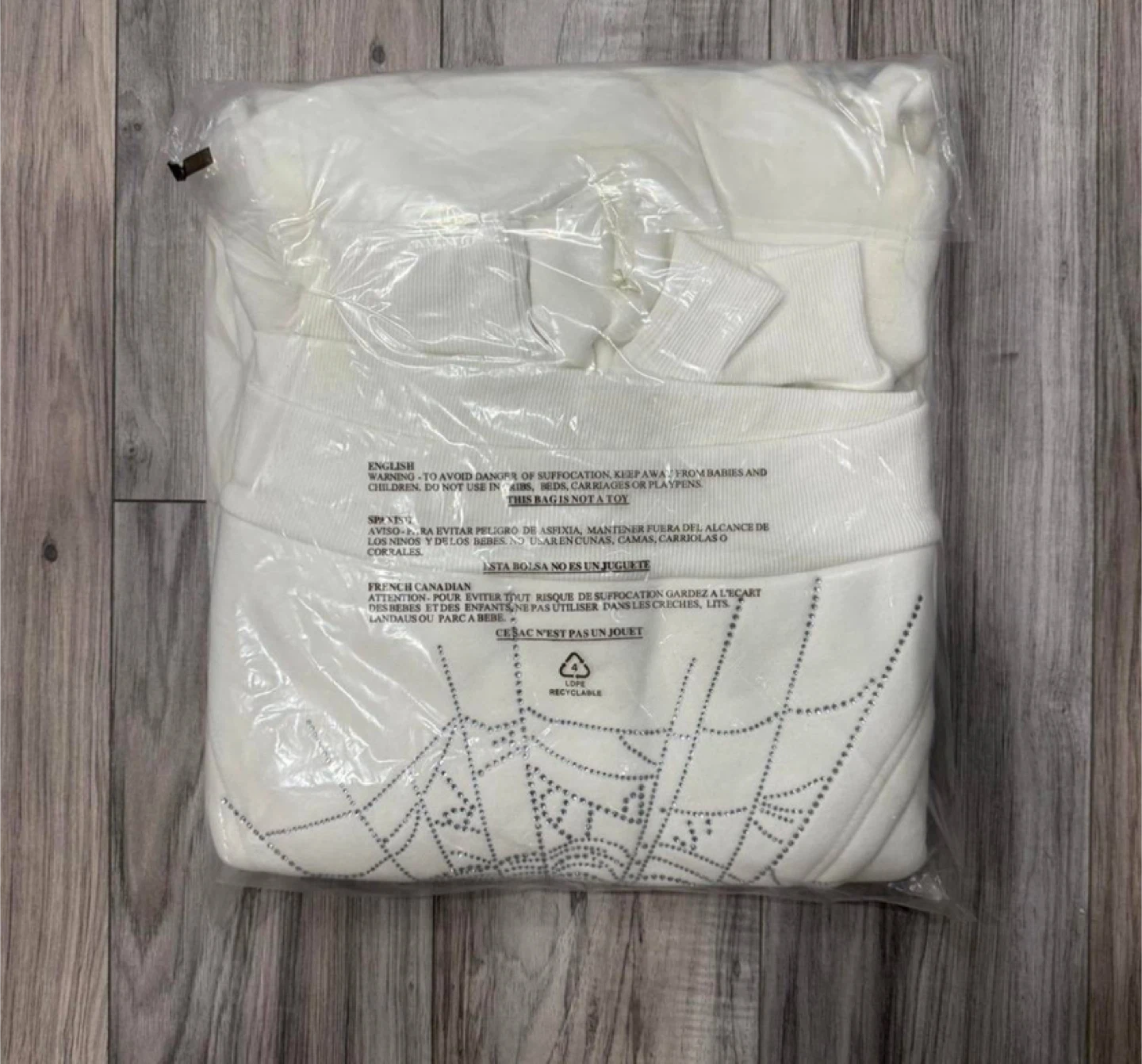 Sp5der White Rhinestone Web Hoodie  - All Sizes - photo 2