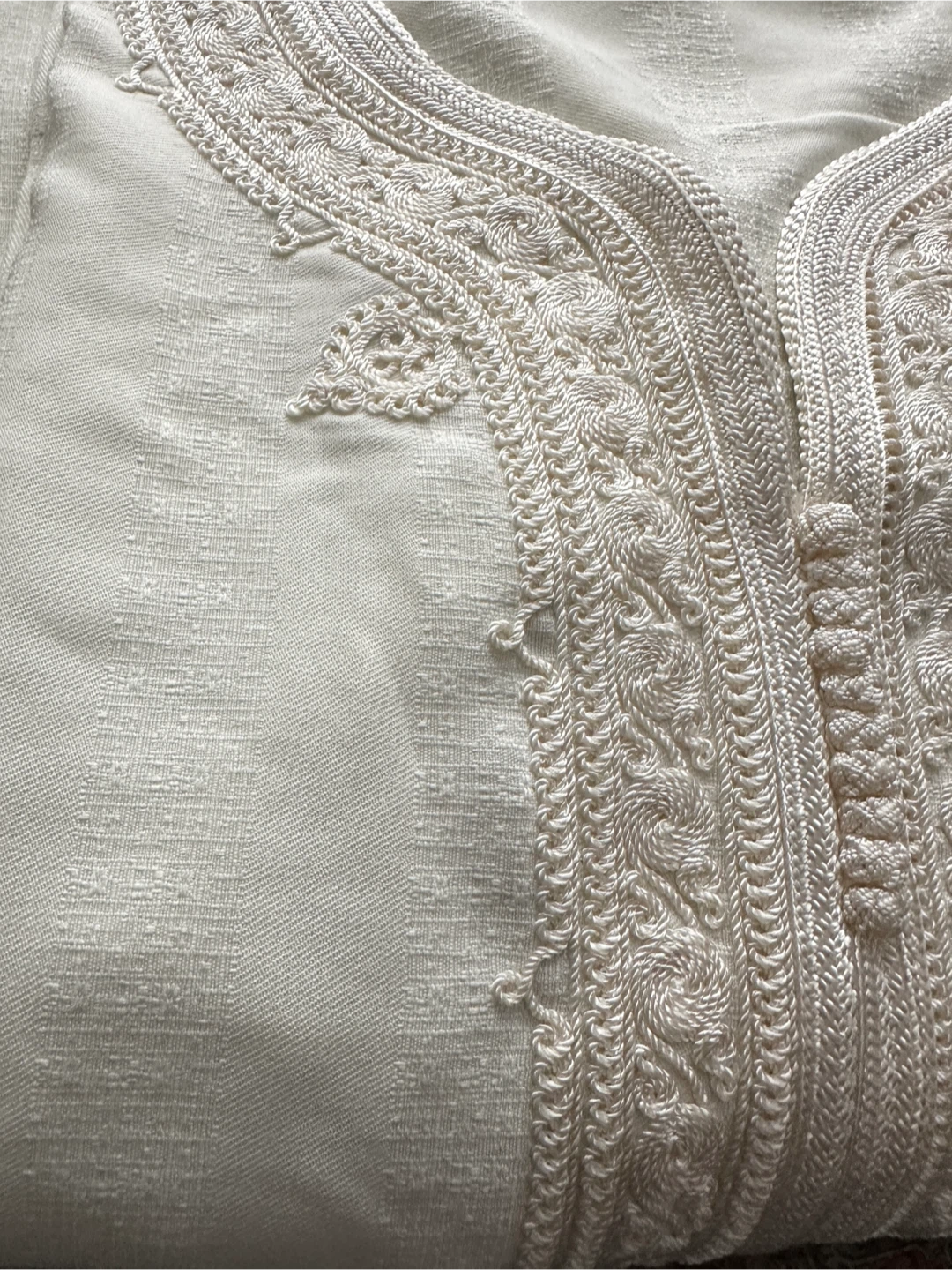 Cream Embroidered Moroccan Thobe - $65 - photo 2