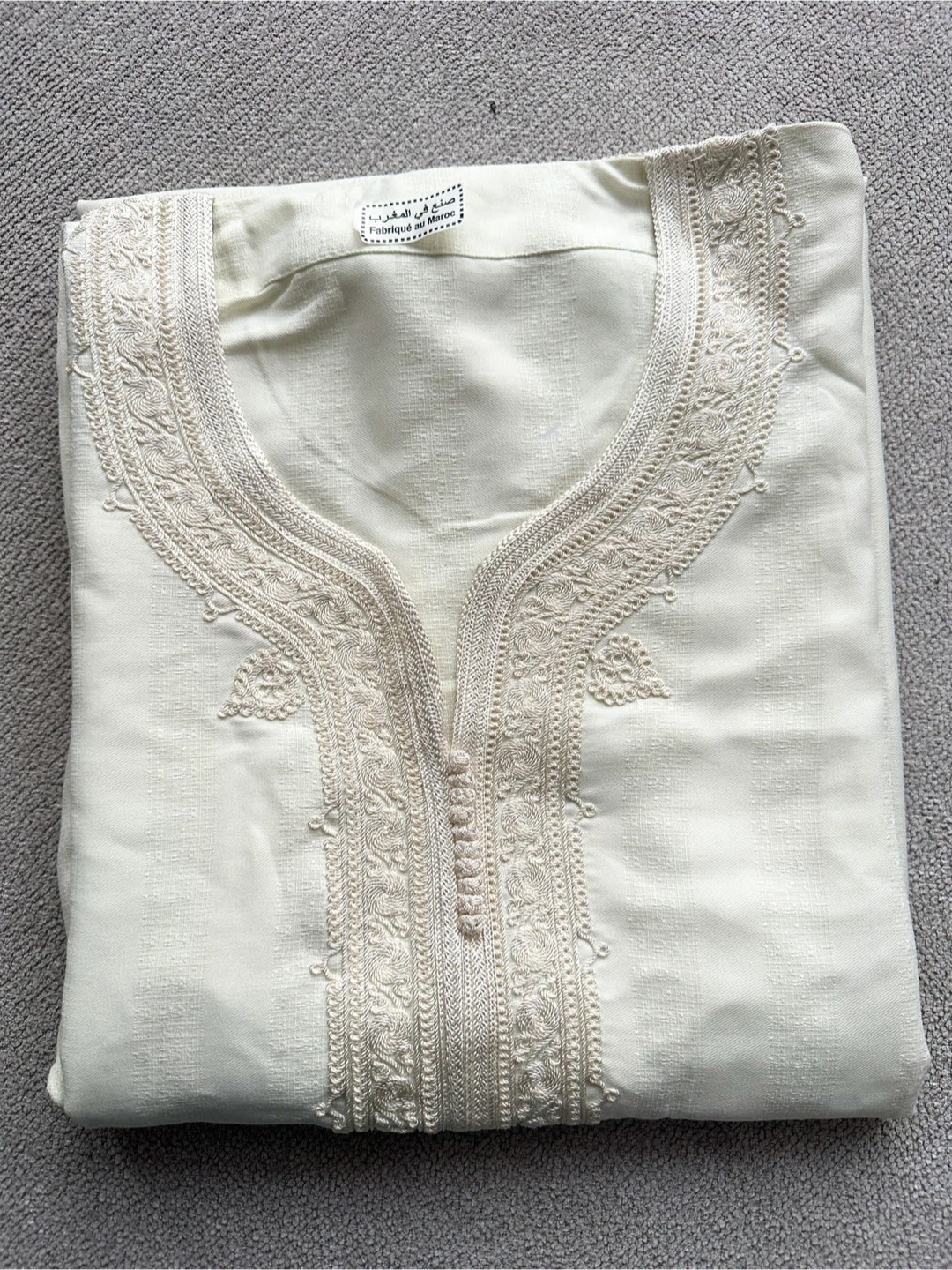 Cream Embroidered Moroccan Thobe - $65