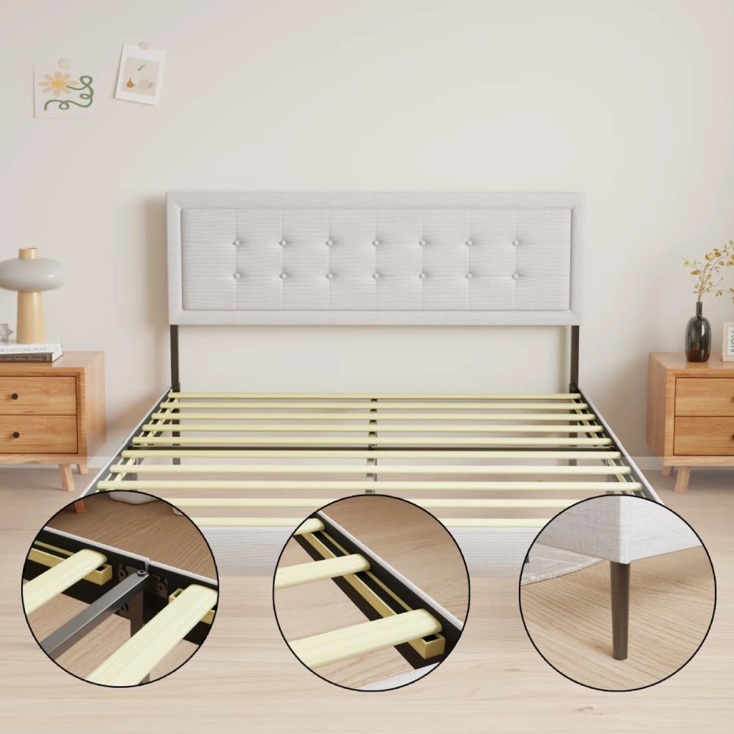 New Upholstered Bed Frame - Tufted Headboard - photo 3