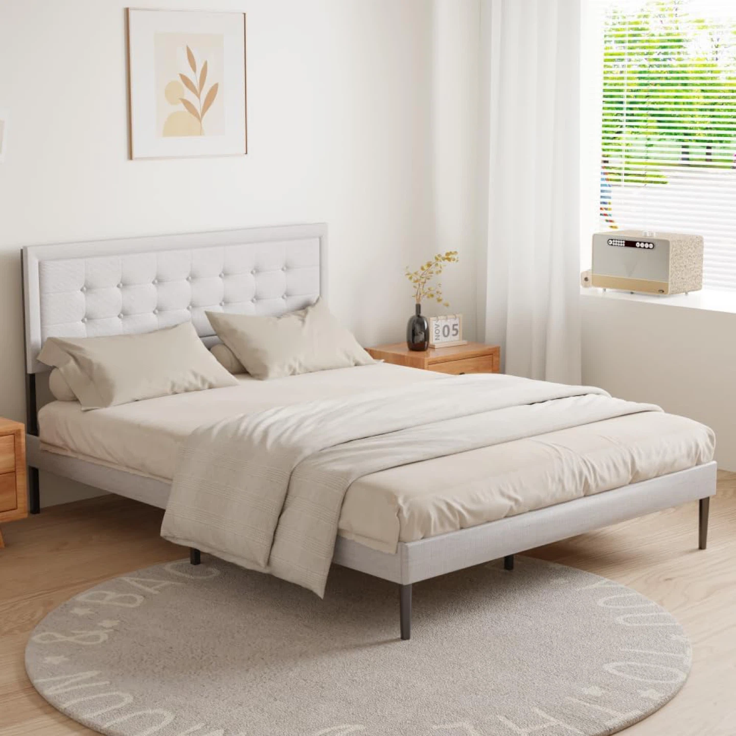 New Upholstered Bed Frame - Tufted Headboard - photo 4