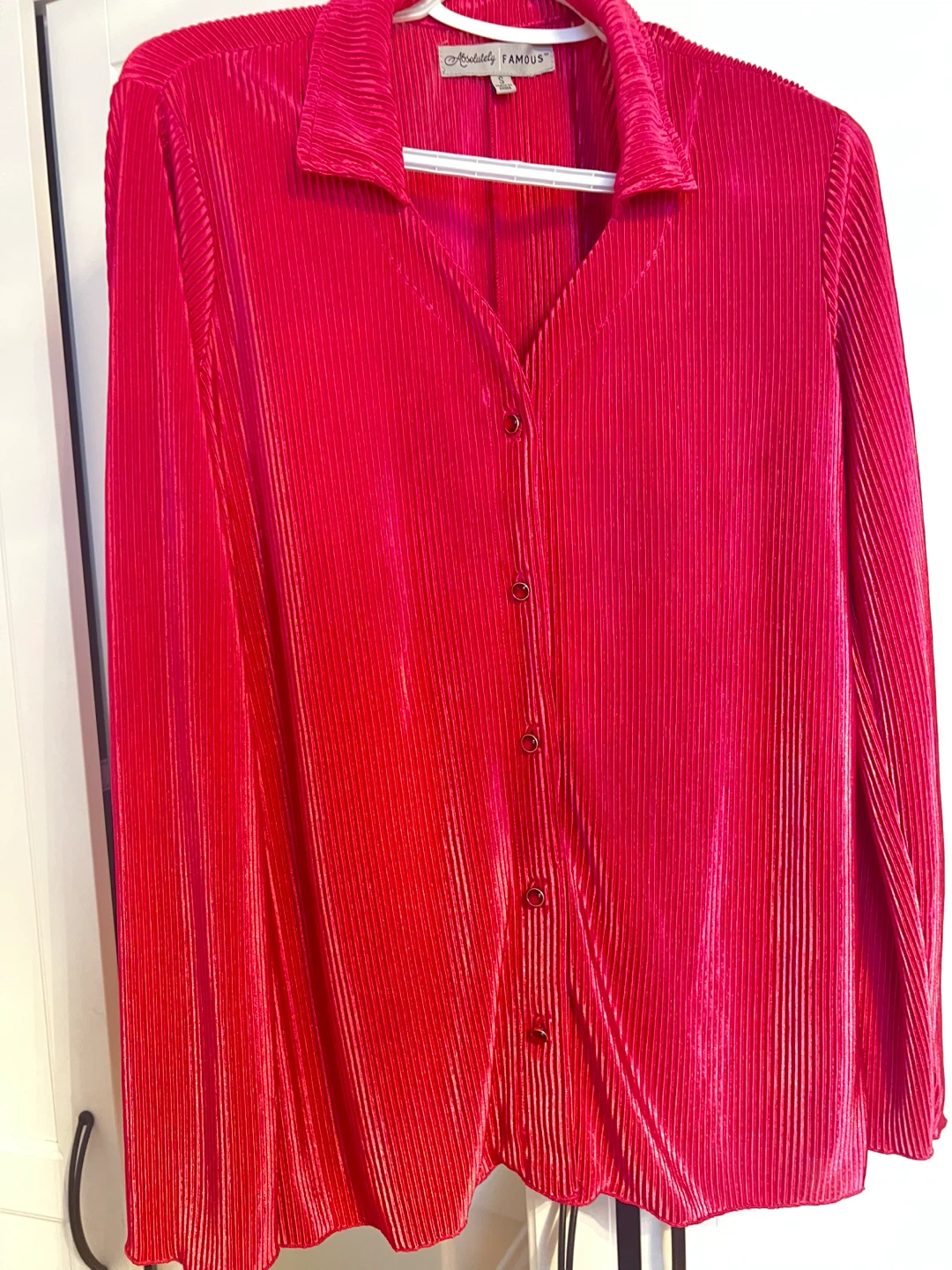 Absolutely Famous Women's Pink Pleated Blouse - Size S - photo 2