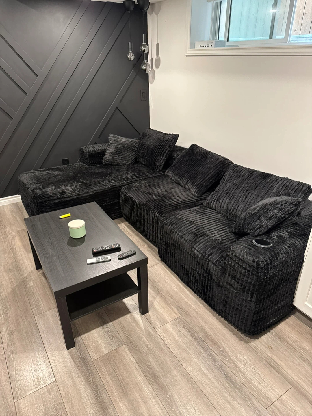 Black Boneless Modular Couch - Super Comfy & Modern