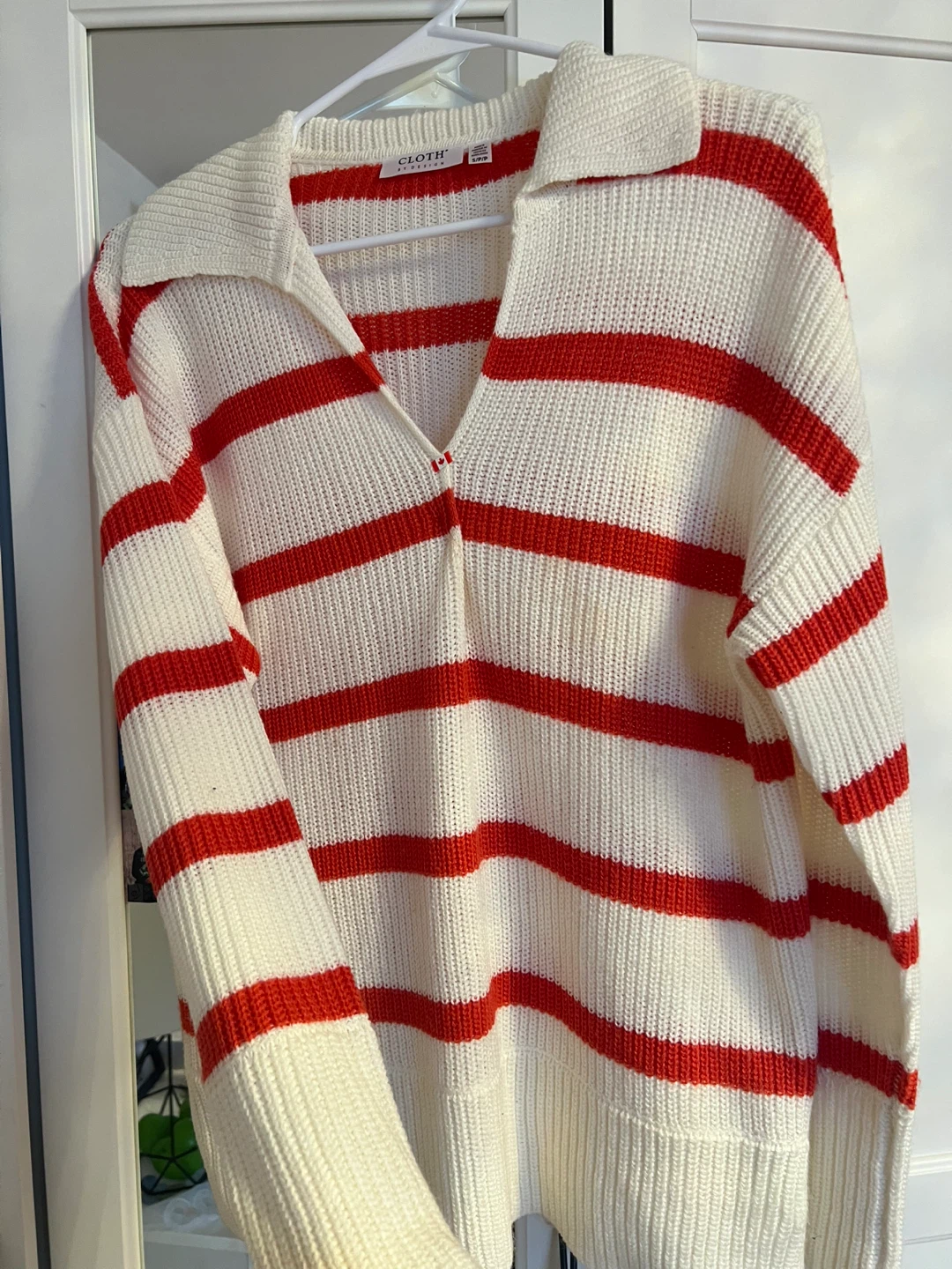 CLOTH BY DESIGN Striped Collared Sweater - S/P