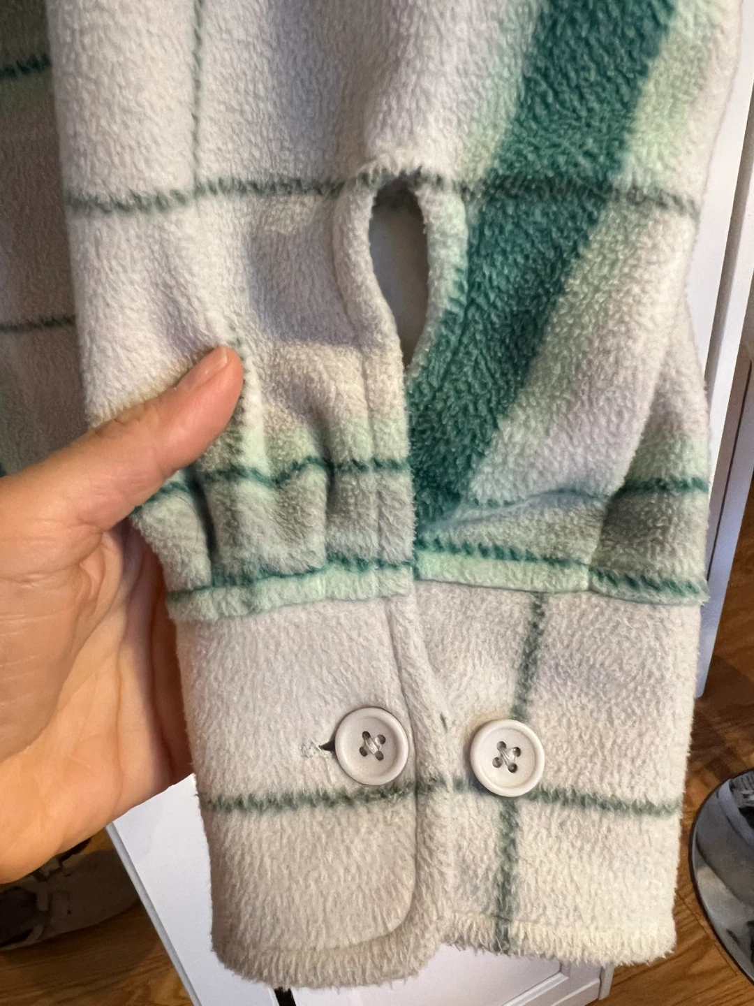 TWIK Plaid Fleece Shirt Jacket - M - photo 3