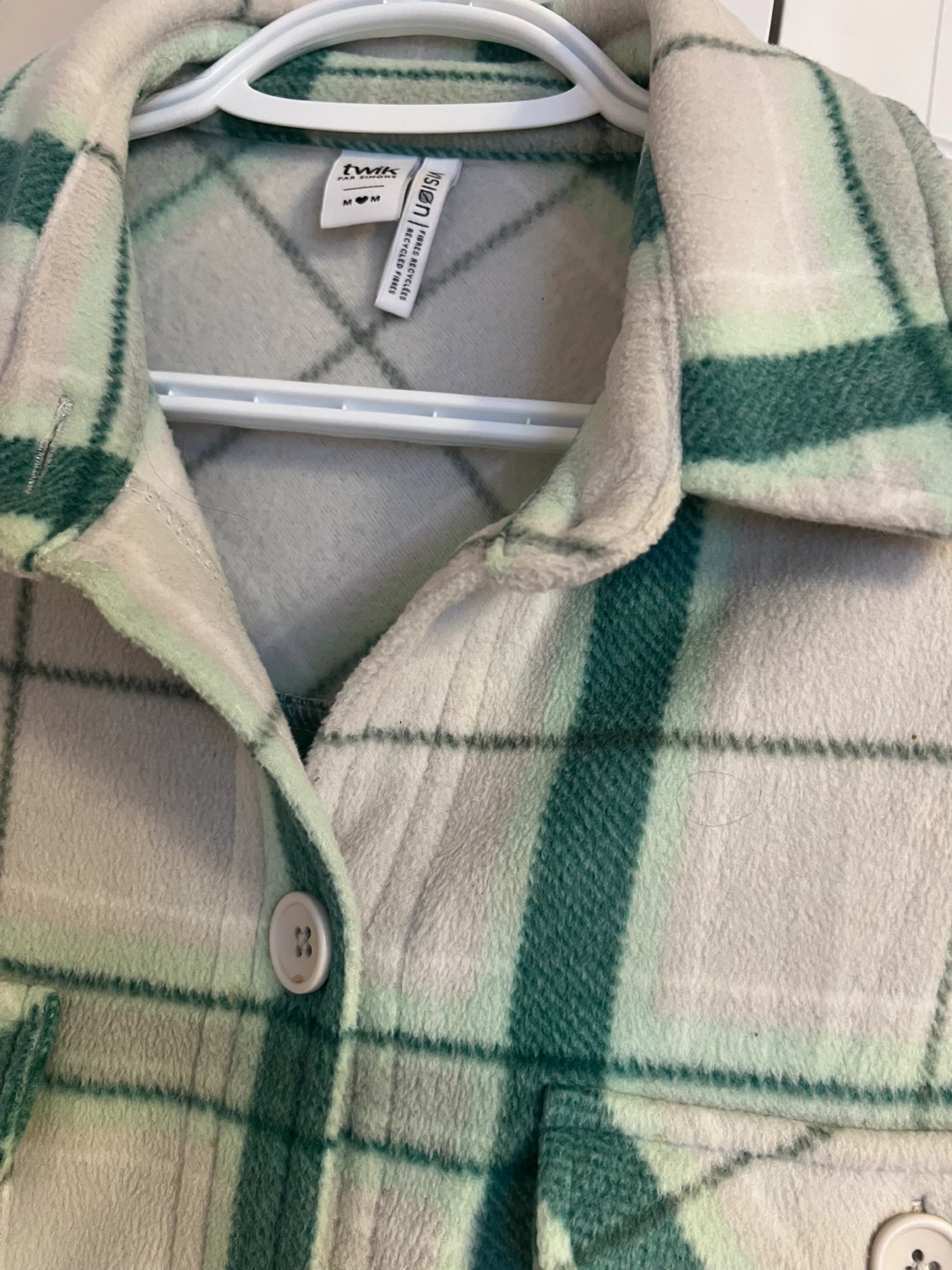 TWIK Plaid Fleece Shirt Jacket - M - photo 2