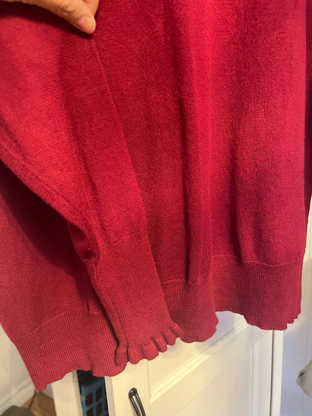 Cleo Red Lace Yoke Sweater - Size M - photo 3