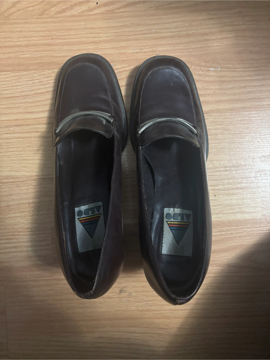 ALDO Vintage Women's Dark Brown Real Leather Loafers - Size 7.5
